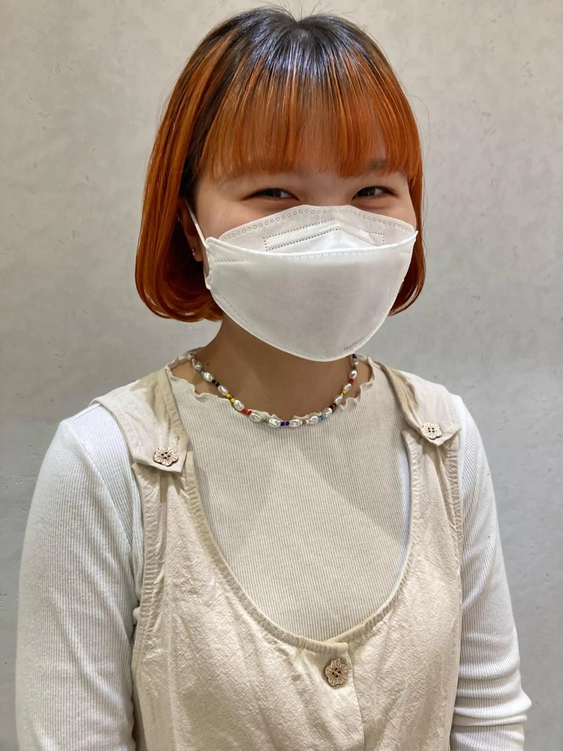 ショート カラー ブリーチ オレンジ nono/パーマ /顔まわりカット🐈のヘアスタイル