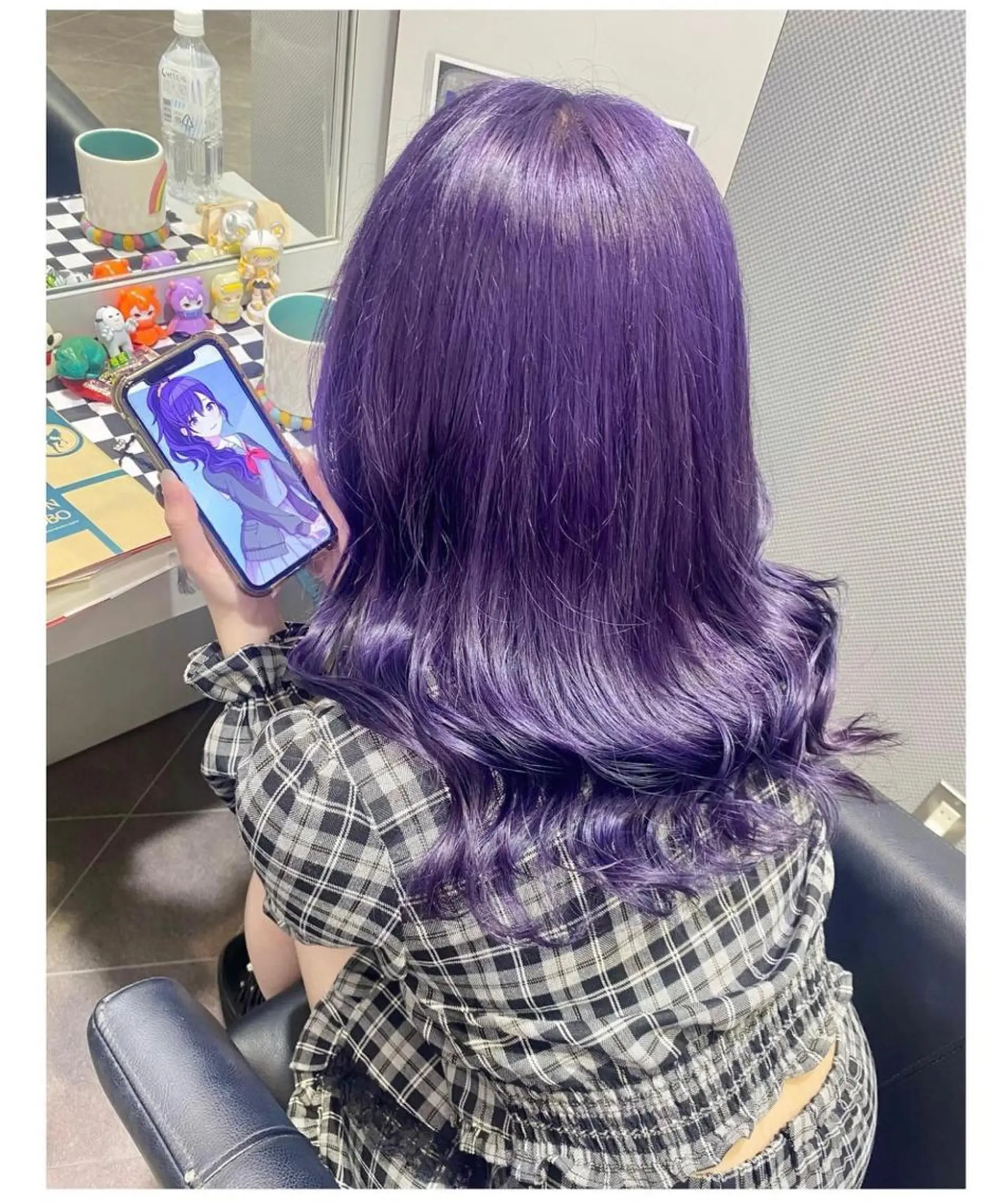 セミロング カラー ブリーチ パープルカラー ヘアカラー GARU-ガル-所属・TSUNO🦖 派手髪/オタク美容師のヘアスタイル