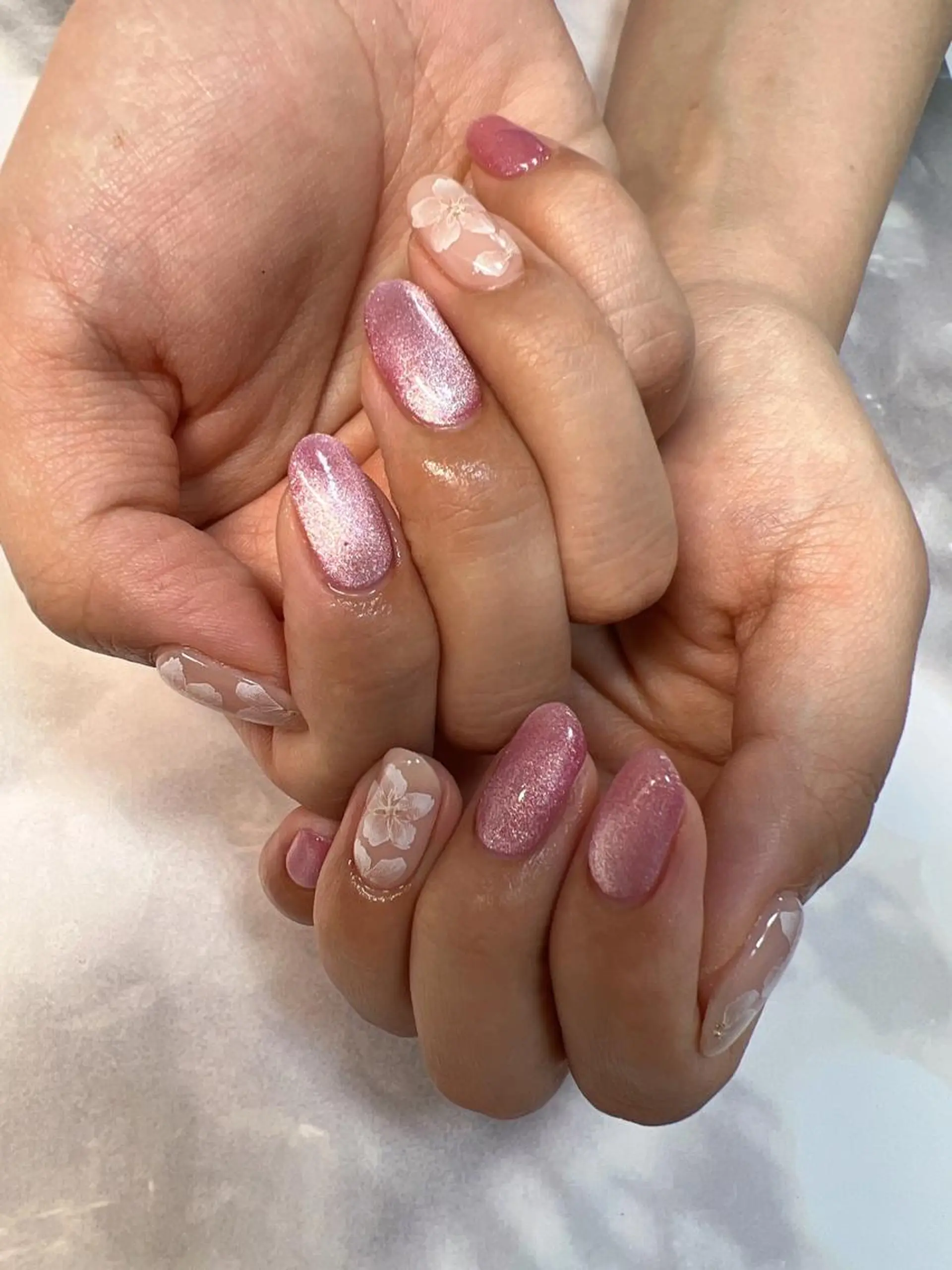 ネイル 桜ネイル マグネットネイル 春ネイル coco nailのネイルデザイン