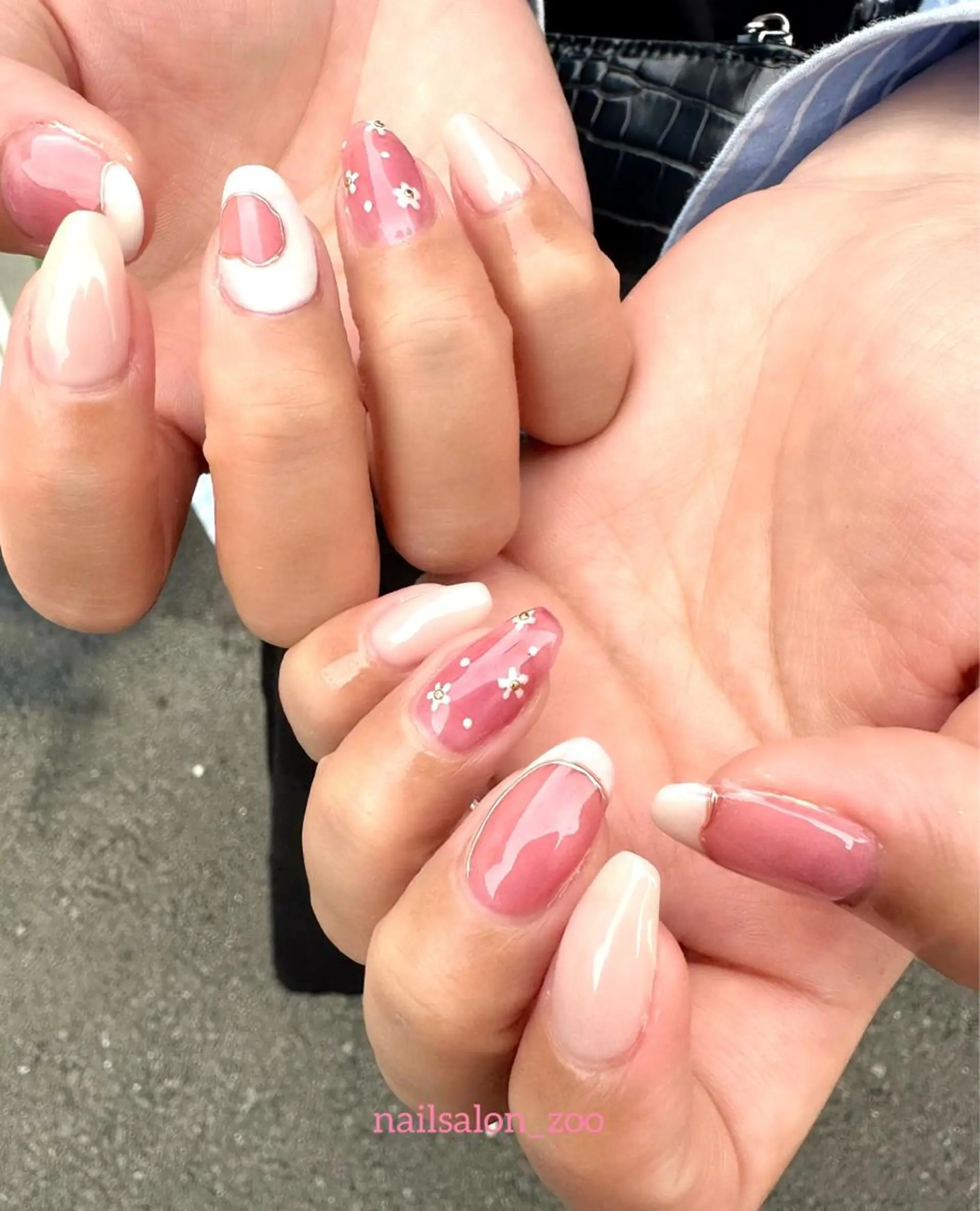 ネイル 持ち込み ニュアンスネイル ピンク 春ネイル Nroom.所属・Nroom. /はるのネイルデザイン