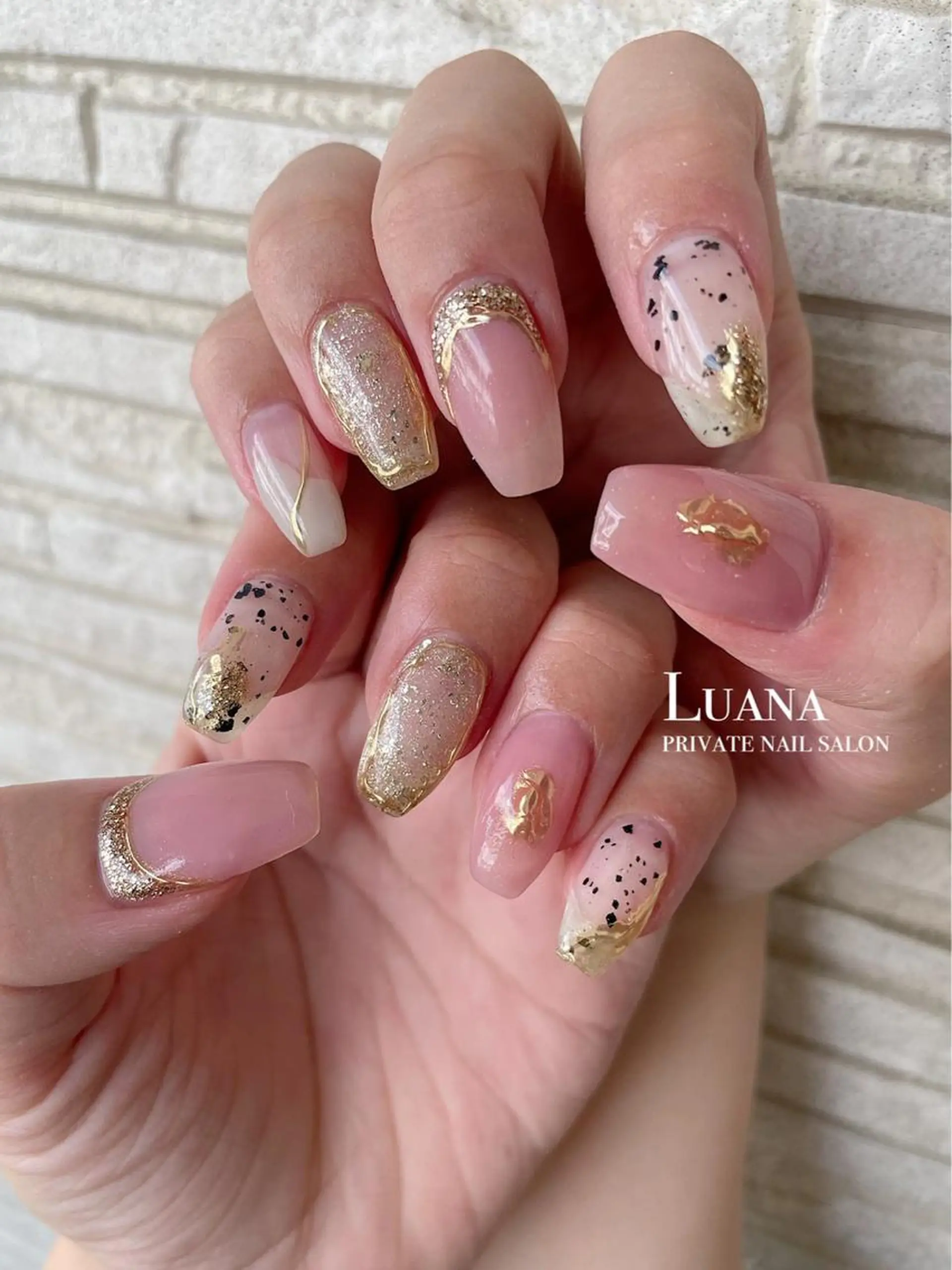 ネイル アートネイル ニュアンスネイル ピンク ハンドネイル nail salon neigeのネイルデザイン