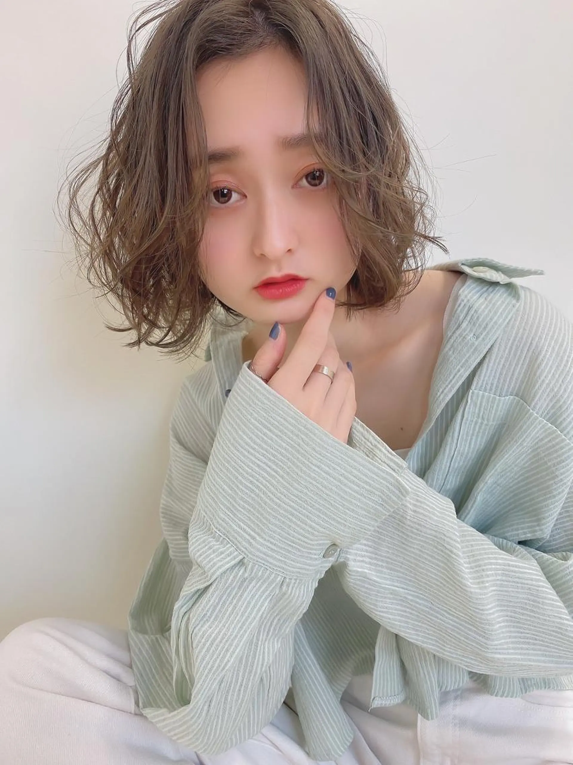 ミディアム カラー オーガニックカラー 顔周りカット 小顔カット トリートメント ⭐️Shelter by TOKYO⭐️のヘアスタイル