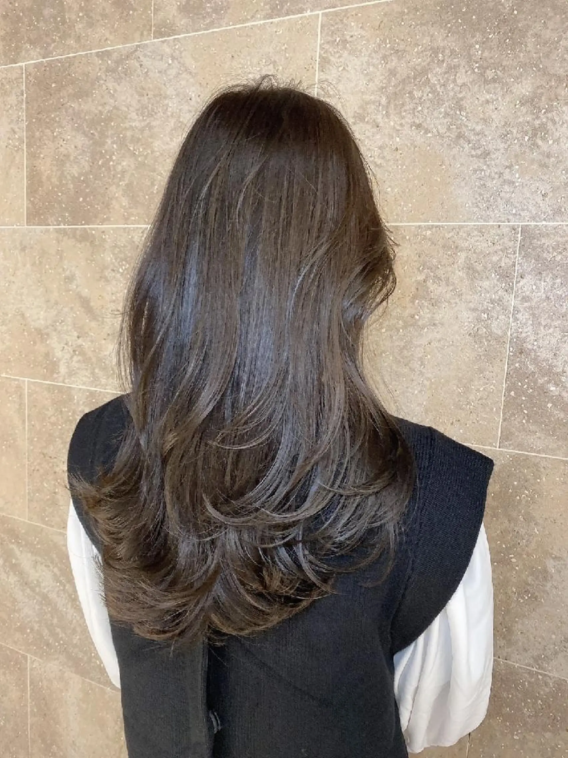 ロング くびれヘア 顔周りカット 韓国風ヘア レイヤーカット 小顔カット トリートメント Nanako。/韓国 ヘア/顔周りカットのヘアスタイル