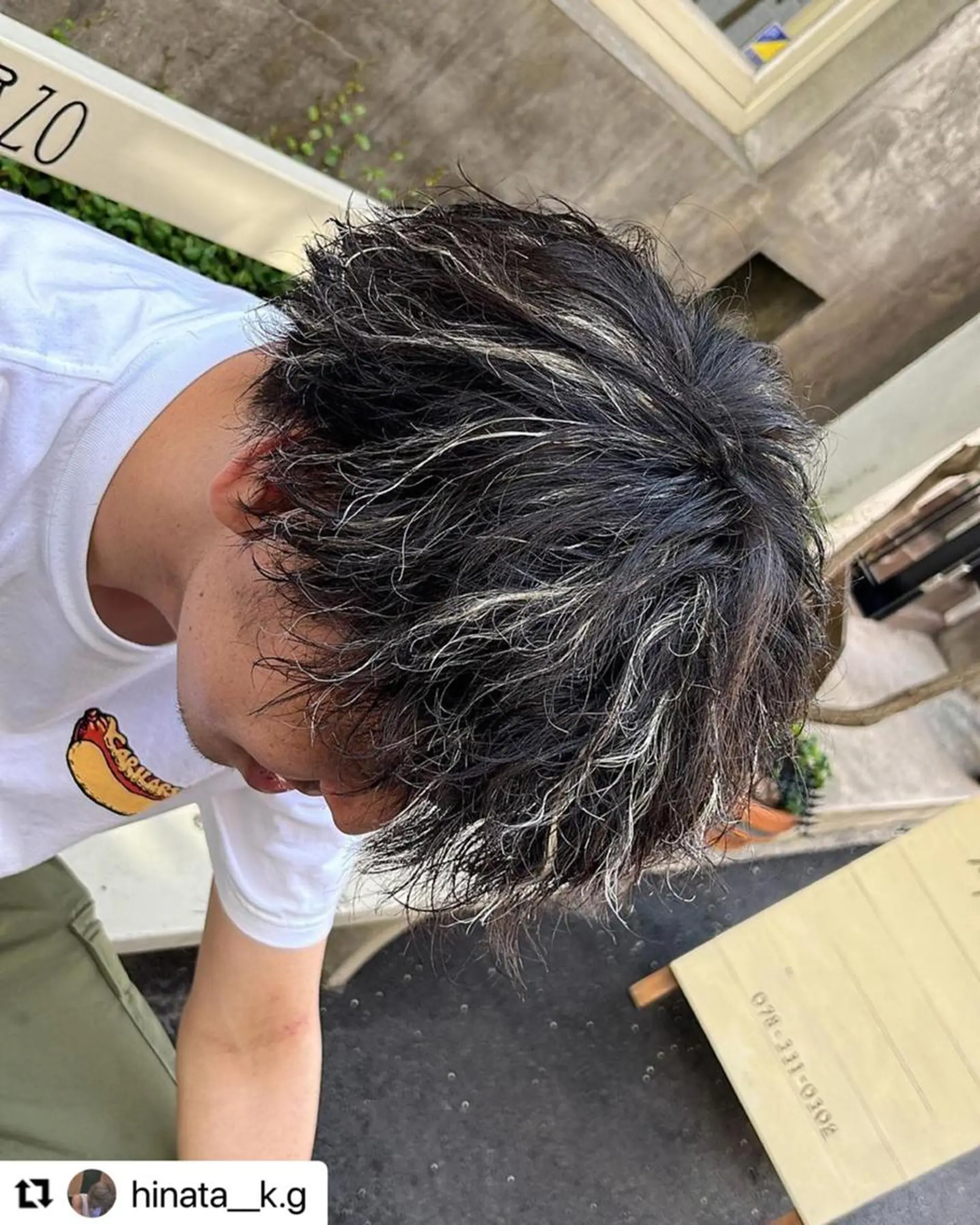 ミディアム カラー メンズ ミディアムパーマ メンズハイライト マッシュ メンズパーマ プードルパーマ 🩷Eny terrace🩷のヘアスタイル