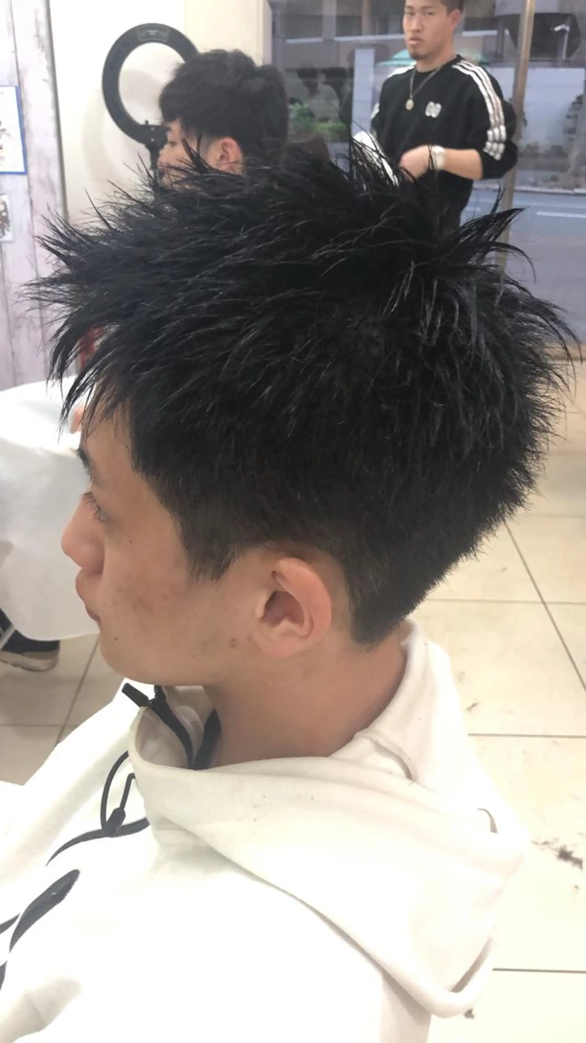 ショート メンズ カット 髪質改善× ハイライト溝江のヘアスタイル