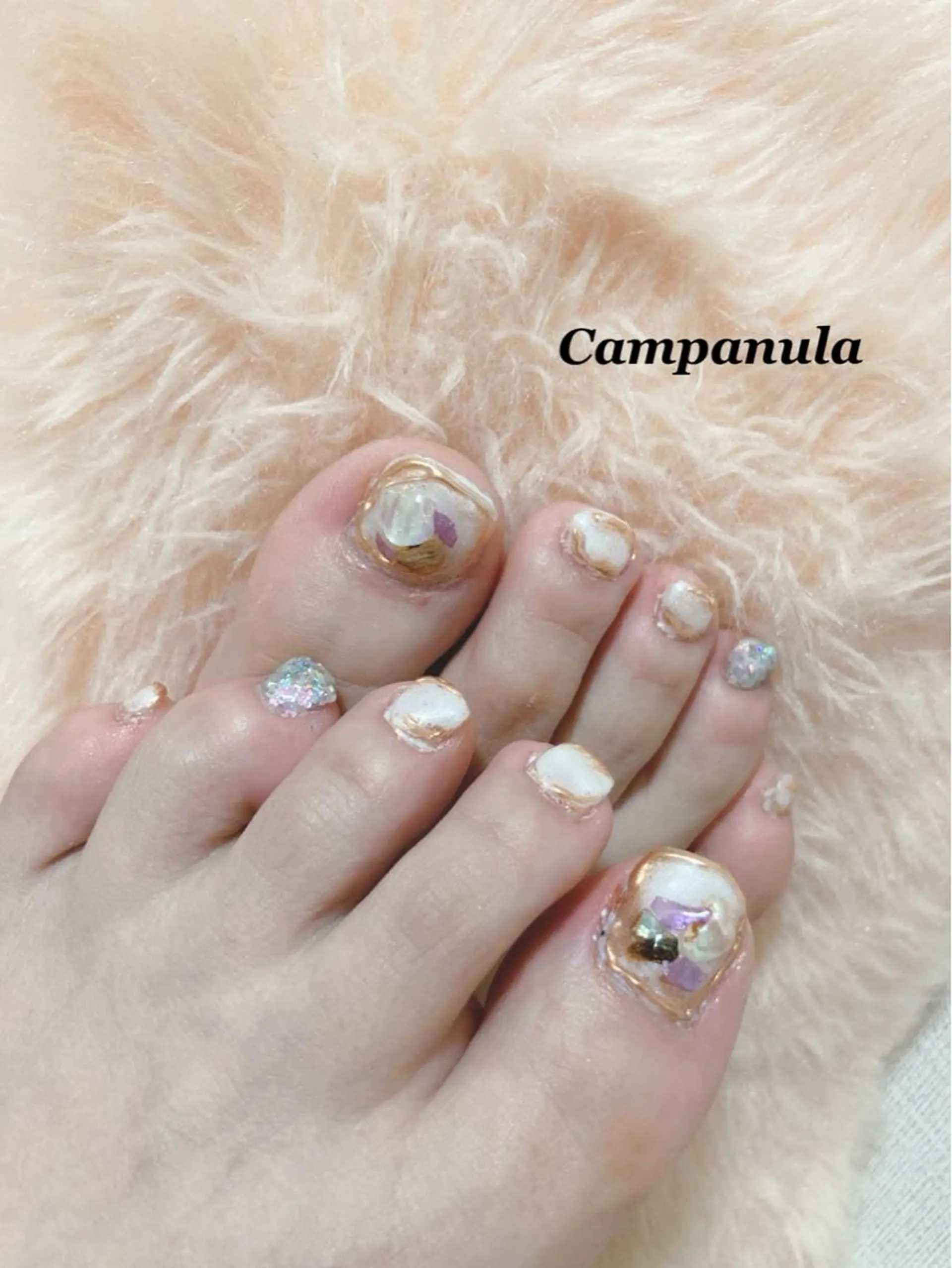 ネイル 長さ出し スカルプネイル ネイルケアサロン Campanulaのネイルデザイン