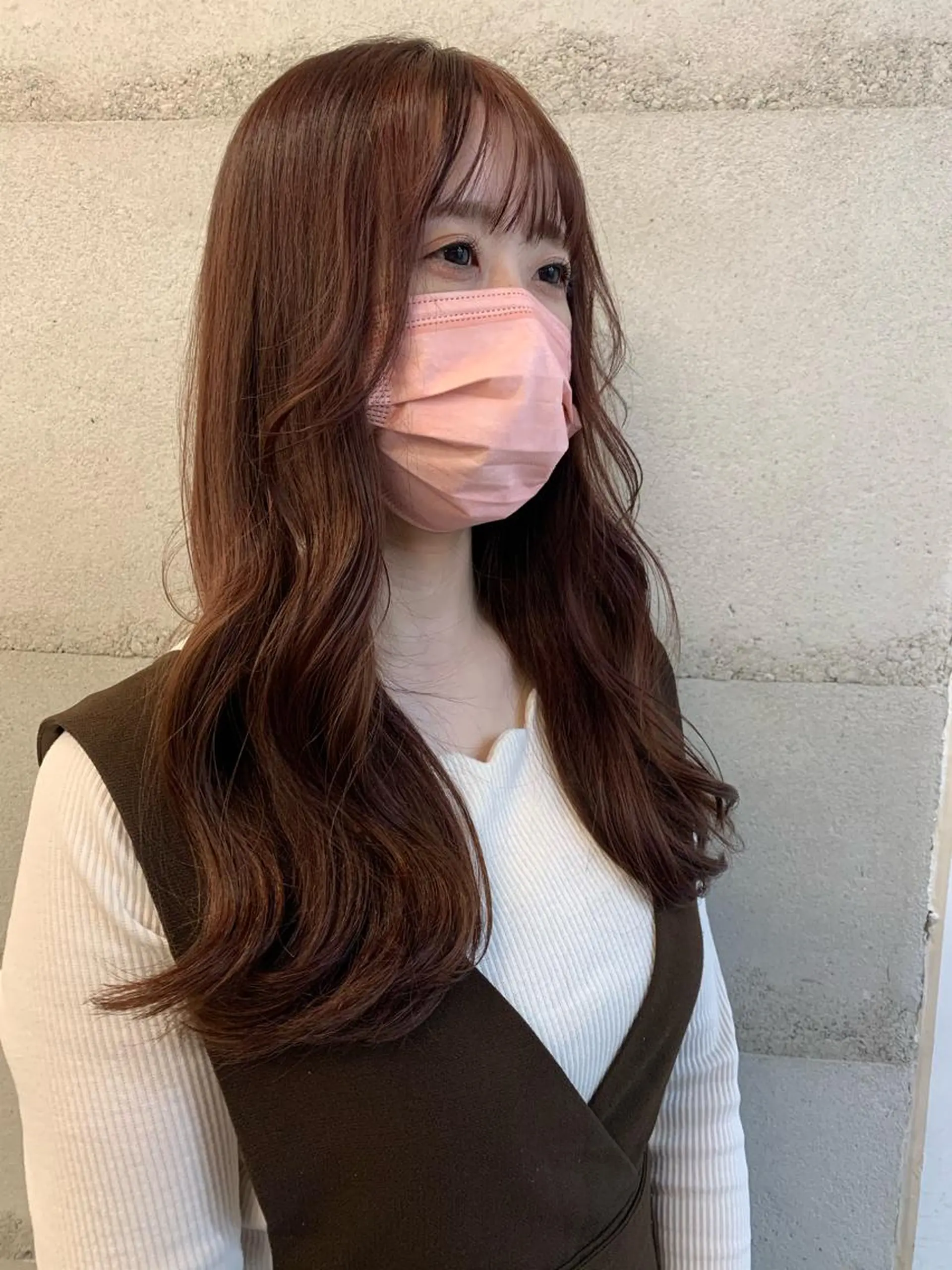 セミロング カラー セミロングパーマ ベージュカラー 黒髪 ブリーチ ブルーカラー カット ヘアカラー トリートメント ヘッドスパ ヘアセット 透明感/オリーブ/ グレージュ/YUKAのヘアスタイル