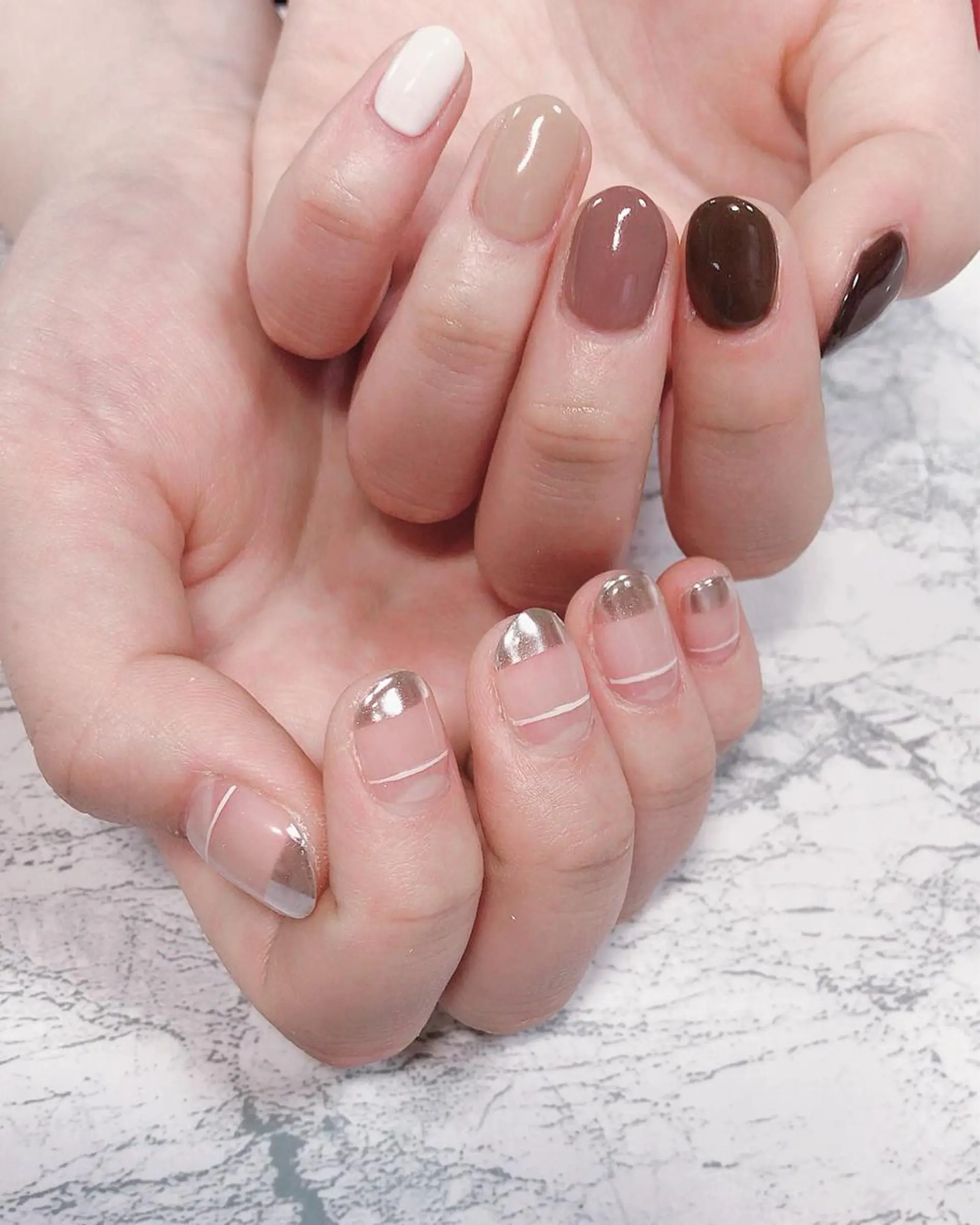 ネイル フットネイル ミラーネイル ニュアンスネイル シンプルネイル 春ネイル ネイル フフラ所属・nail fufla ♡yamane♡のネイルデザイン