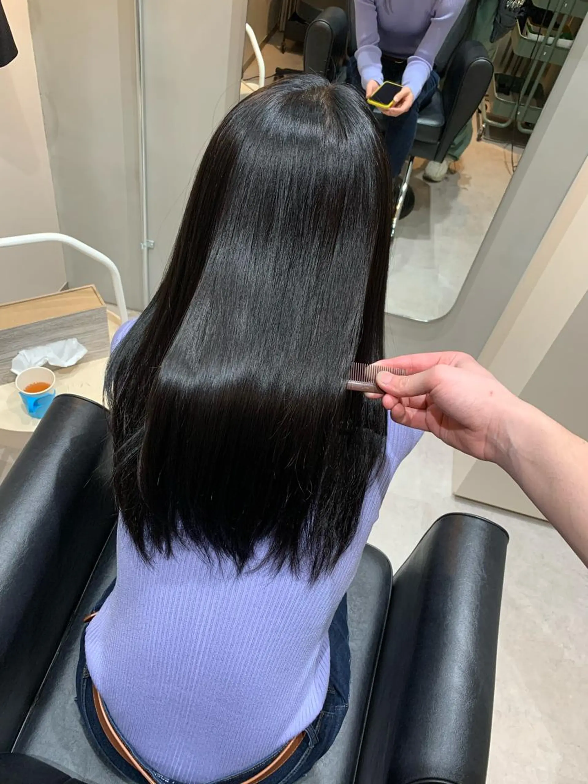 ロング カラー カット ヘアカラー トリートメント 白髪ぼかしハイライト 柳川拓哉のヘアスタイル