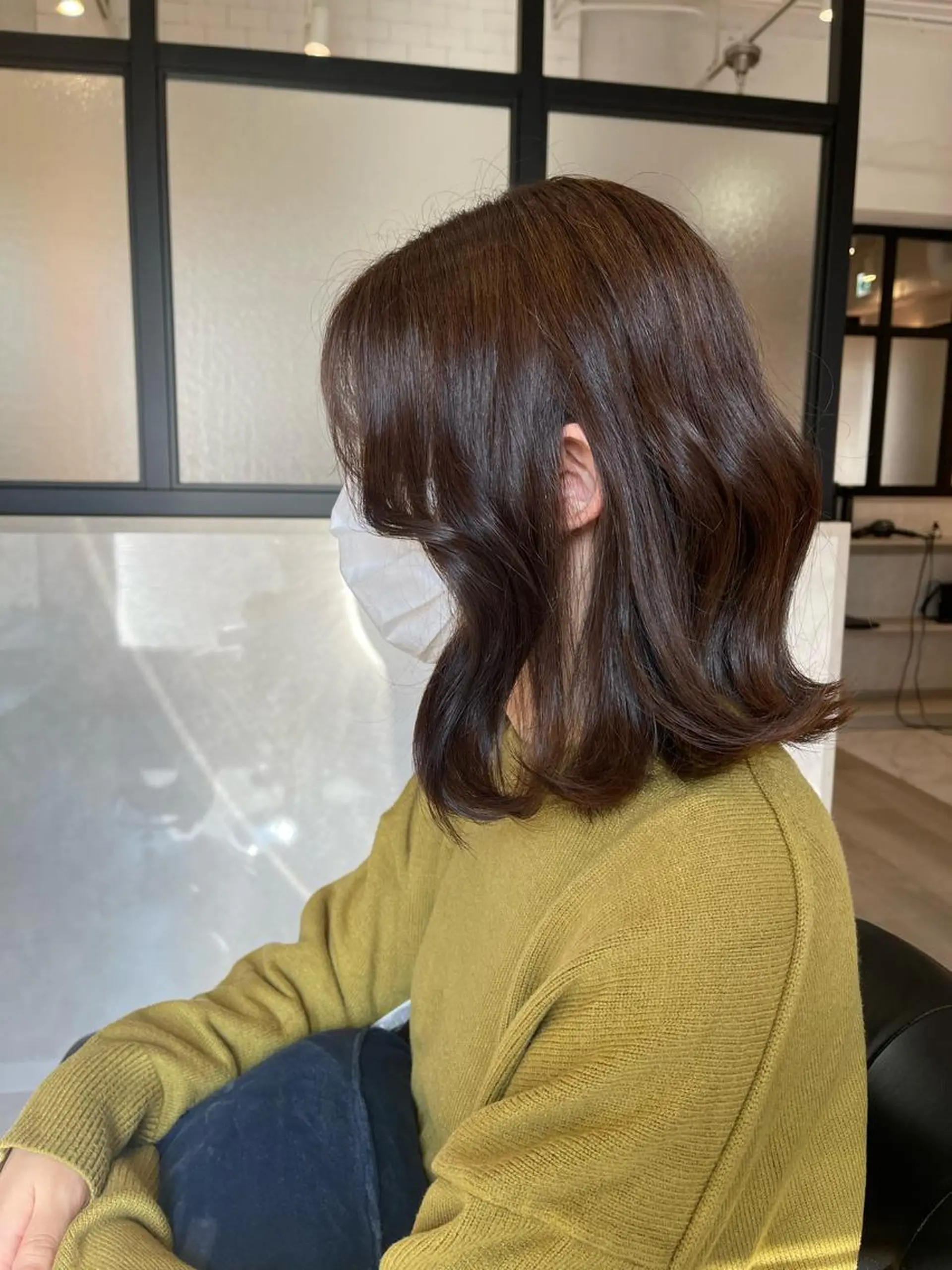 ミディアム カラー カット ヘアカラー トリートメント &chaLme   心斎橋所属・emi/髪質改善/ 韓国風/艶カラーのヘアスタイル