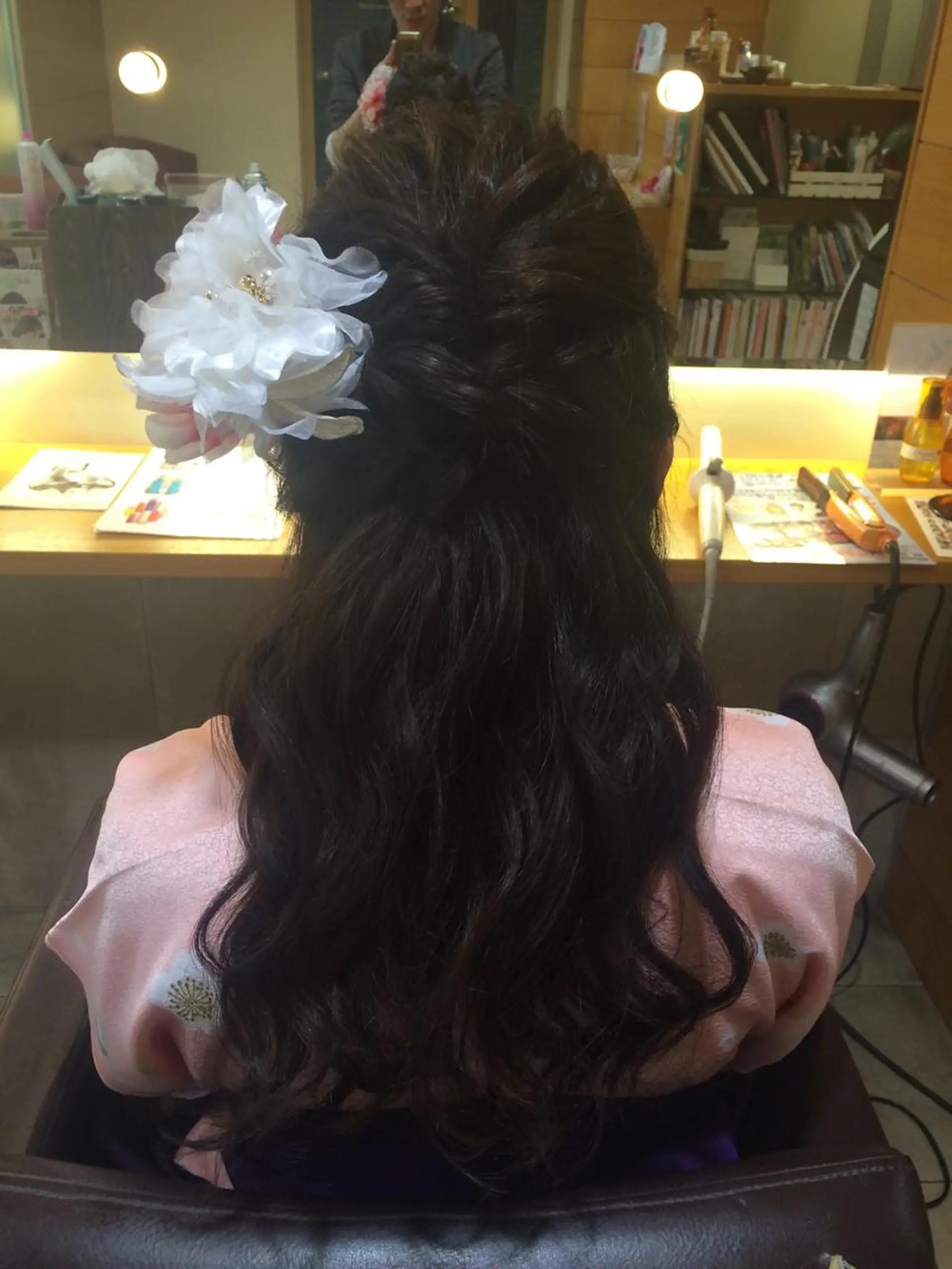 ロング パーマ ヘアアレンジ ハーフアップ メンズパーマの巨匠 鈴木純のヘアスタイル