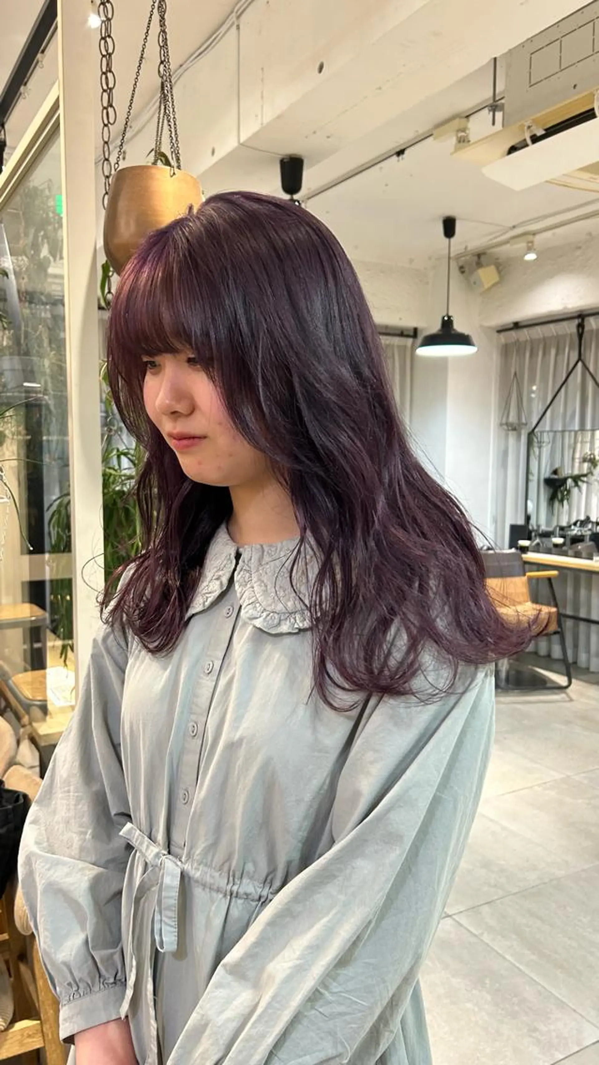 セミロング カラー ブリーチ ラベンダーカラー ピンクカラー ピンクラベンダー ヘアカラー じゅわっと暖色カラー 🍊Moemiのヘアスタイル