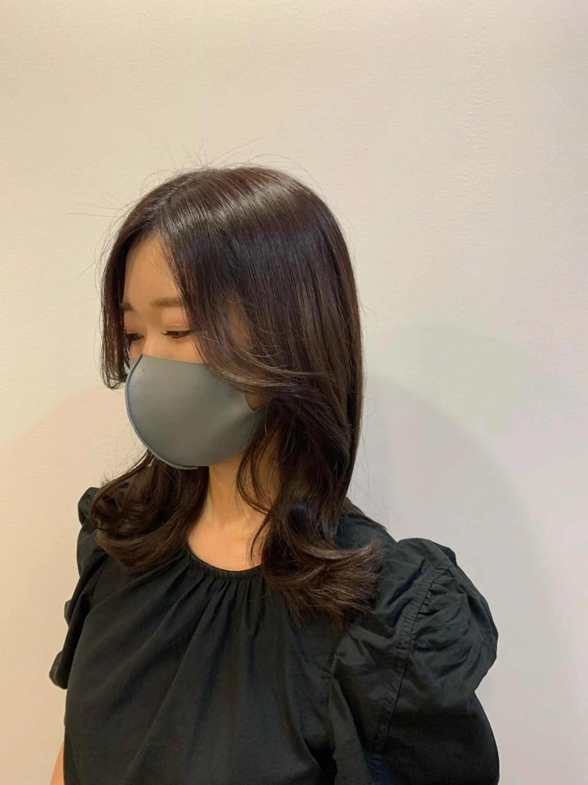 セミロング カラー ベージュカラー ラベンダーカラー ラベンダーベージュ ヨシンモリ 韓国風ヘア 現地韓国ヘア🇰🇷 Chisaki치사키のヘアスタイル