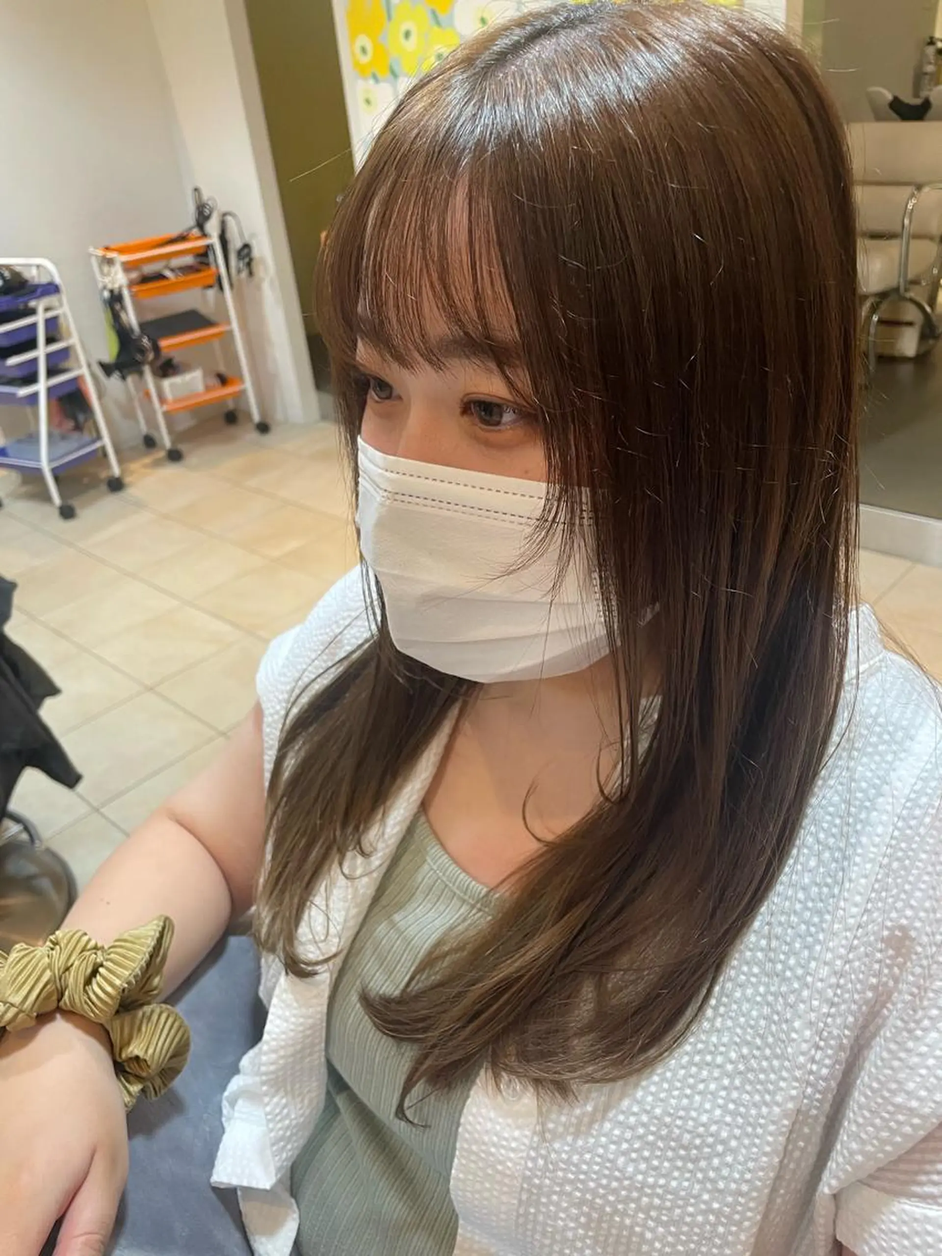 ロング 顔周りカット レイヤーカット ueki ayaneのヘアスタイル