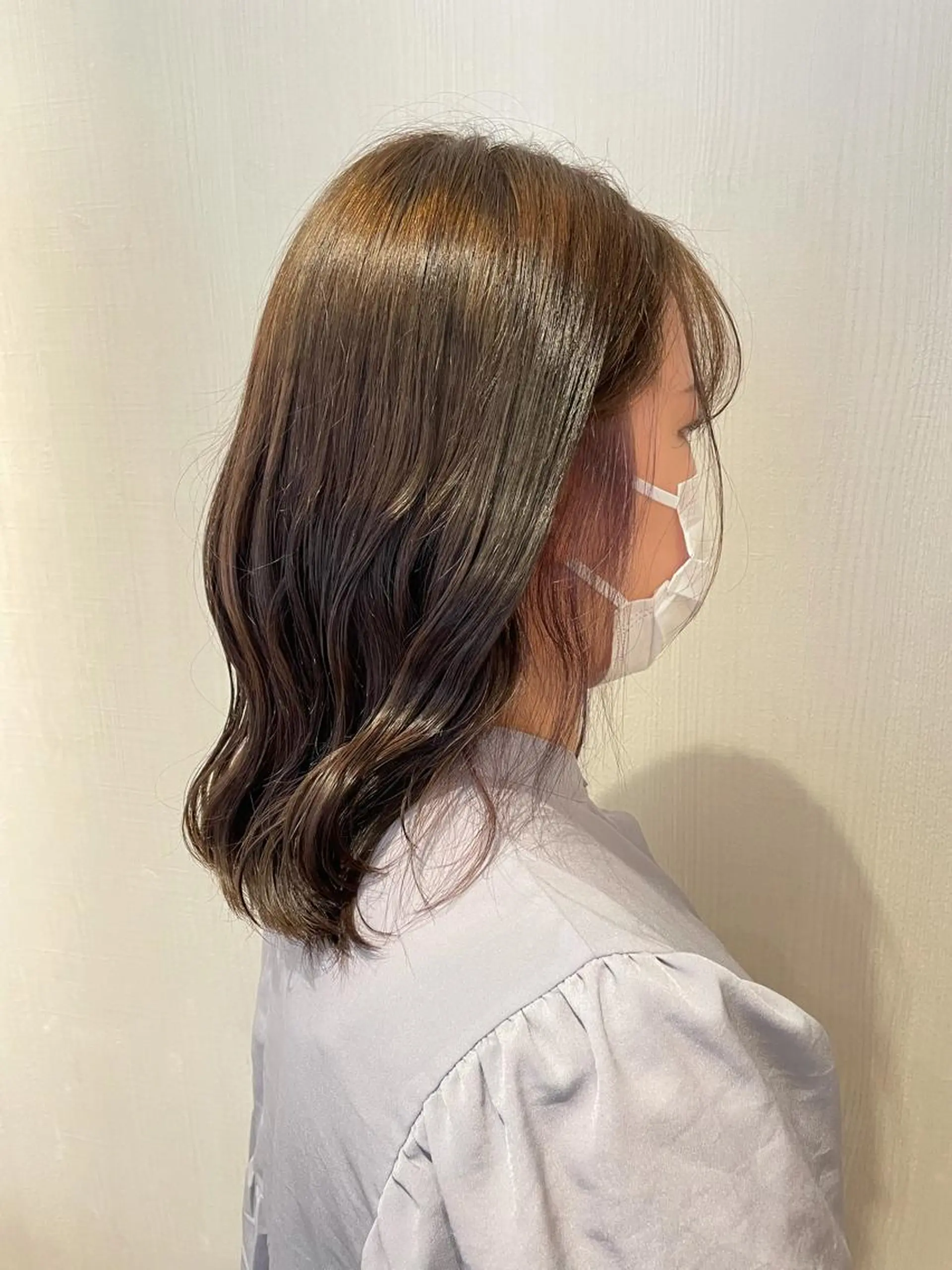 ミディアム カラー イヤリングカラー ラベンダーカラー ナチュラル🧡可愛い MINAMIのヘアスタイル