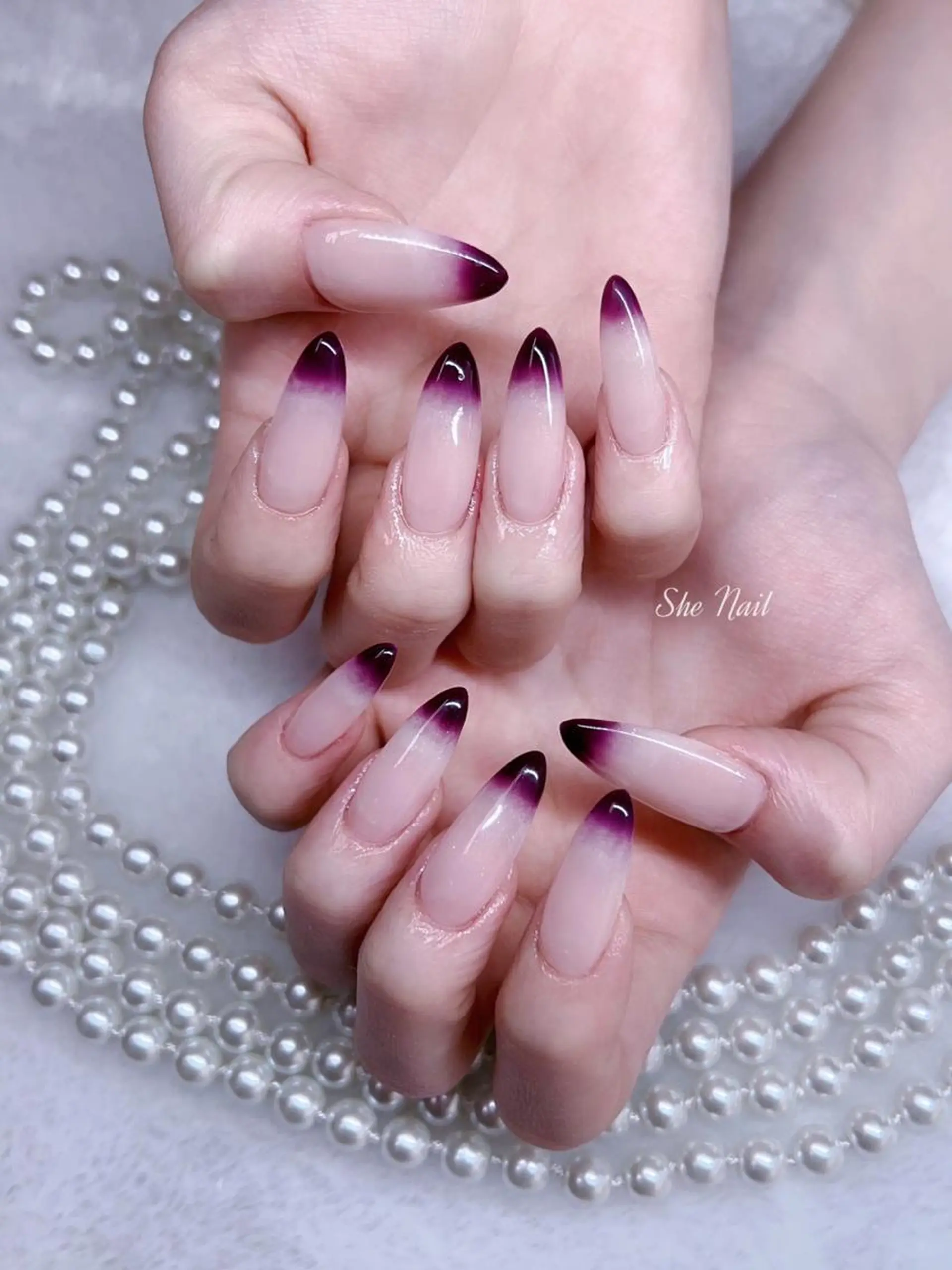 ネイル チークネイル フレンチネイル グラデーション マグネットネイル 持ち込み ハンドネイル She   Nail所属・ISA_ BELLAのネイルデザイン