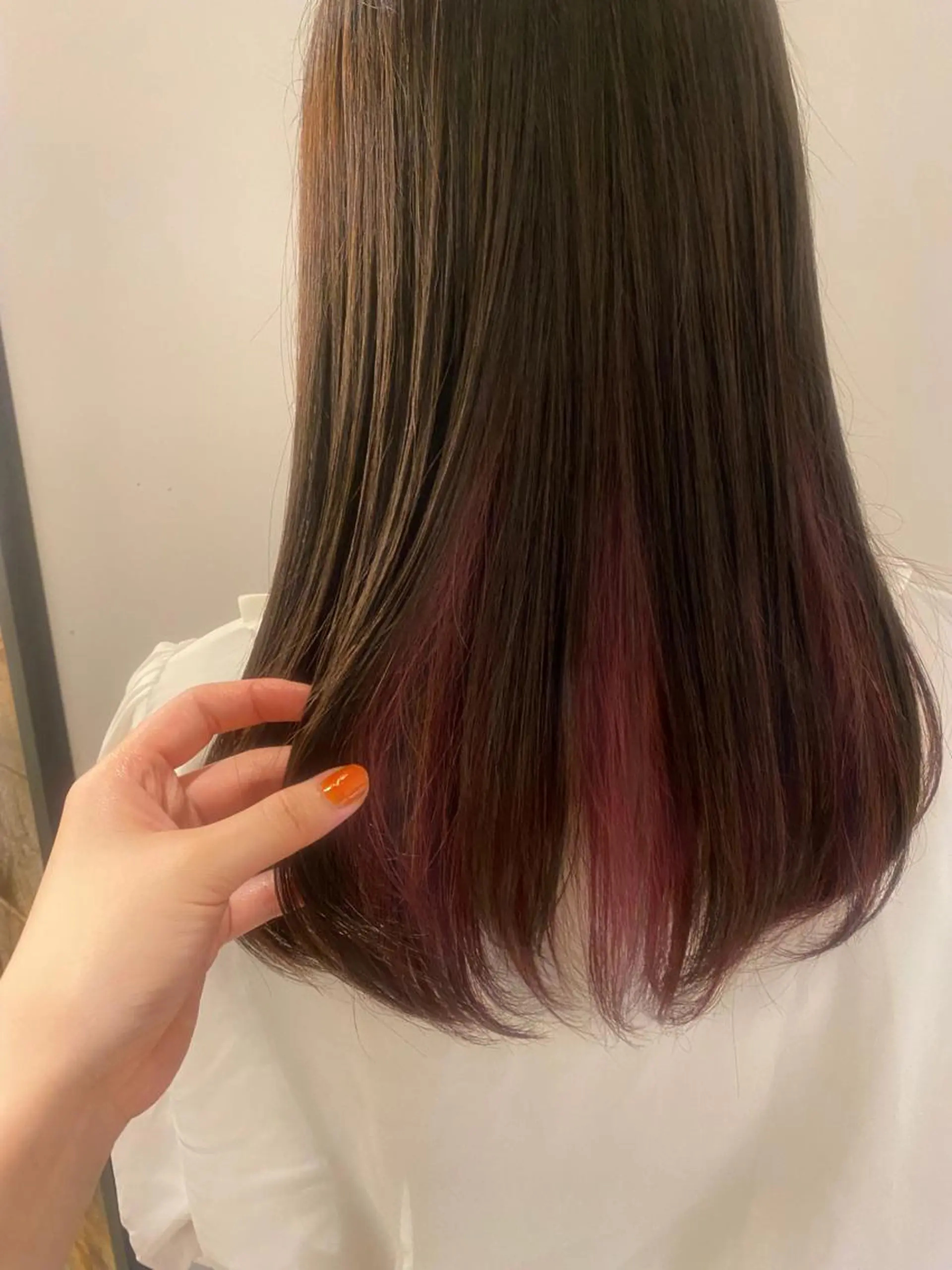 セミロング カラー インナーカラー 頭皮につけないカラー /白髪ぼかし/実加永のヘアスタイル