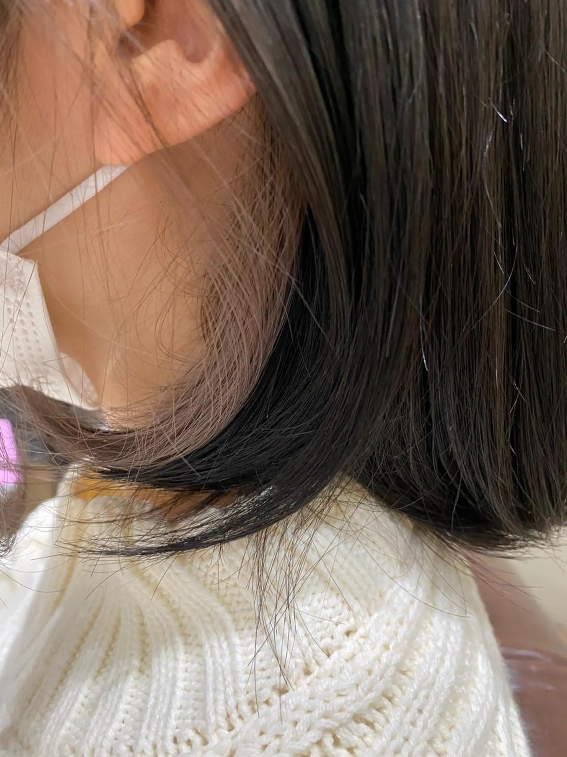 ミディアム カラー ベージュカラー インナーカラー ピンクカラー ピンクベージュ ZEEN所属・東田 恋のヘアスタイル