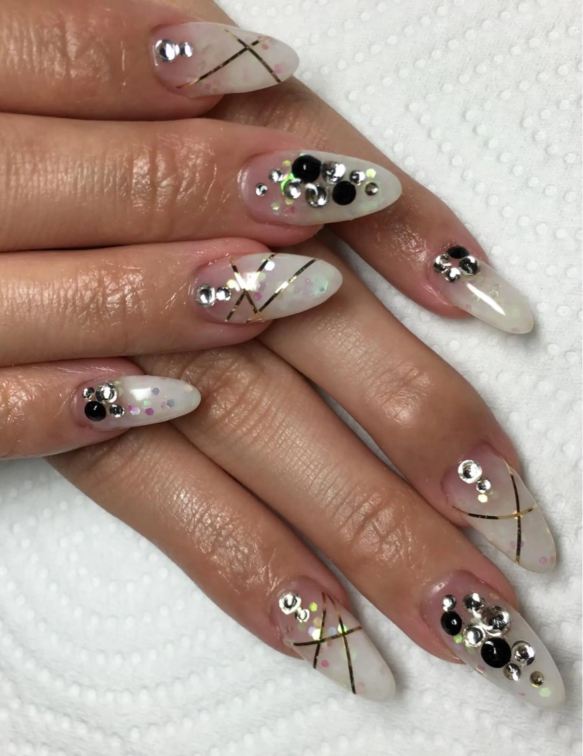 ネイル グラデーション ラメ(グリッター) ラメグラデーション スカルプネイル オフのみ(ネイル) beauty salonM&Iのネイルデザイン