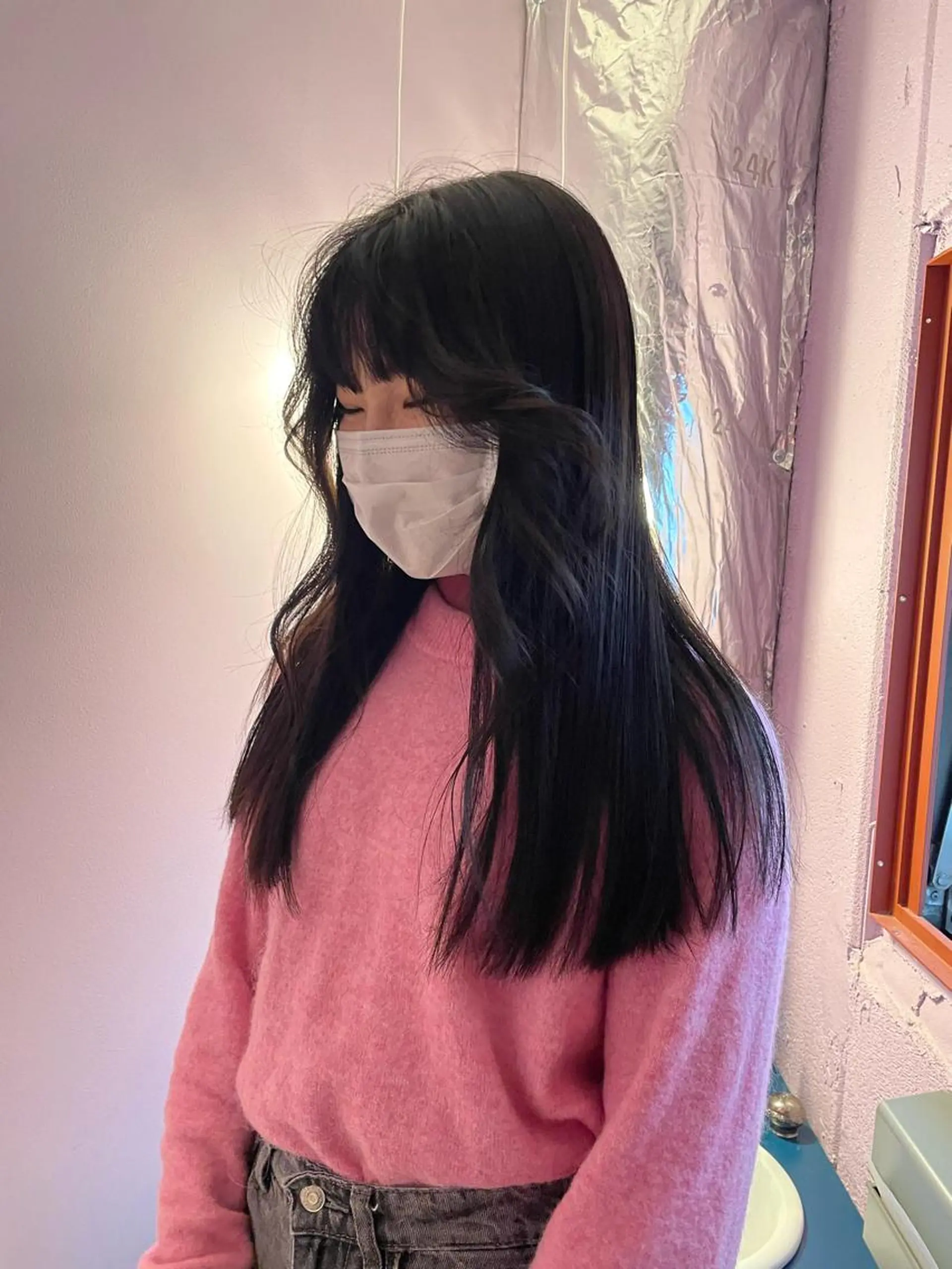 ロング カラー ヘアアレンジ ハッシュカット/ 韓国ヘア☽⋰mahoのヘアスタイル