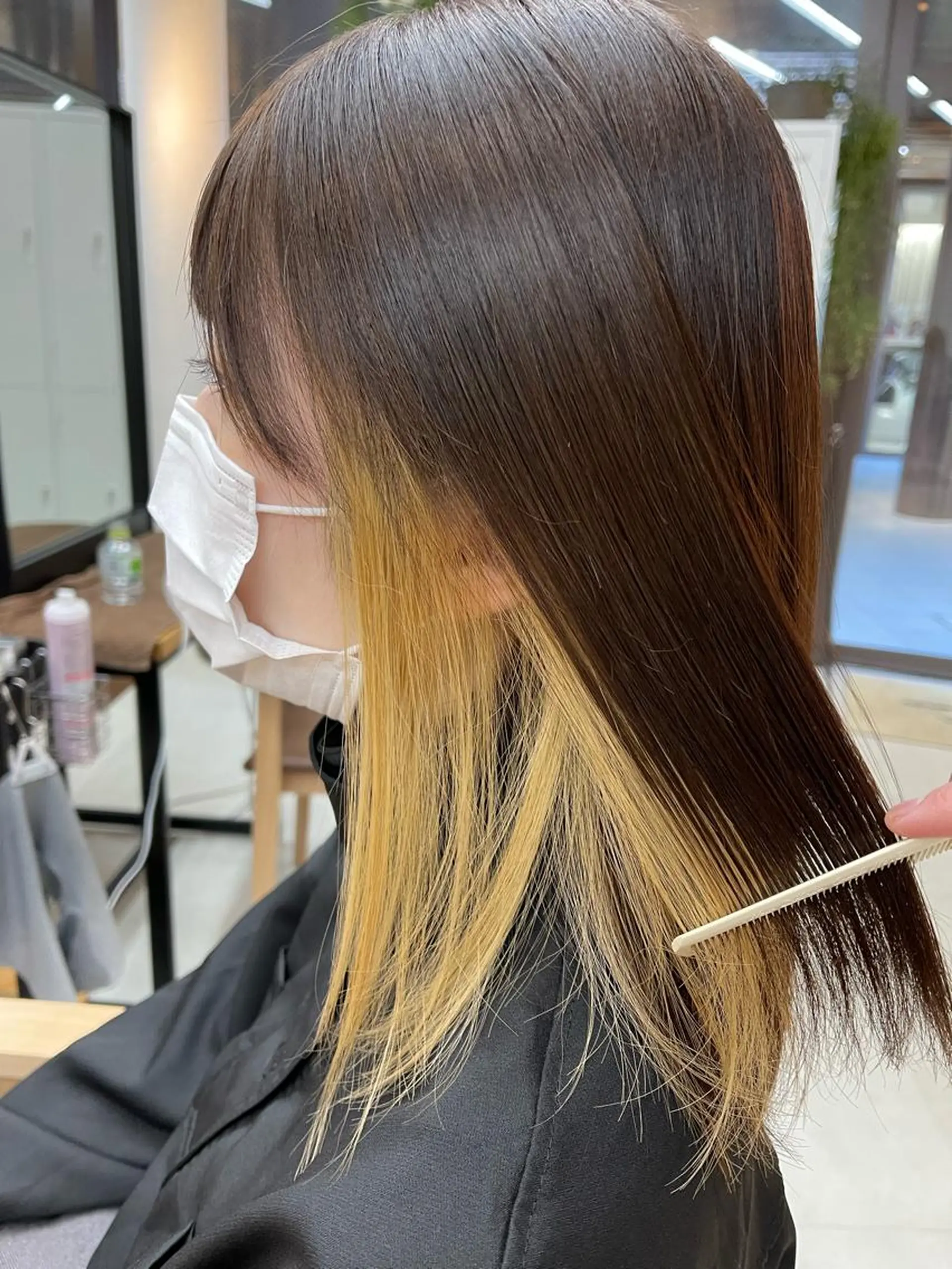 セミロング カラー ブリーチ 抜きっぱなしブロンド 髪質改善 mee.urawa所属・似合わせショート×透 明感/やじまたかしのヘアスタイル