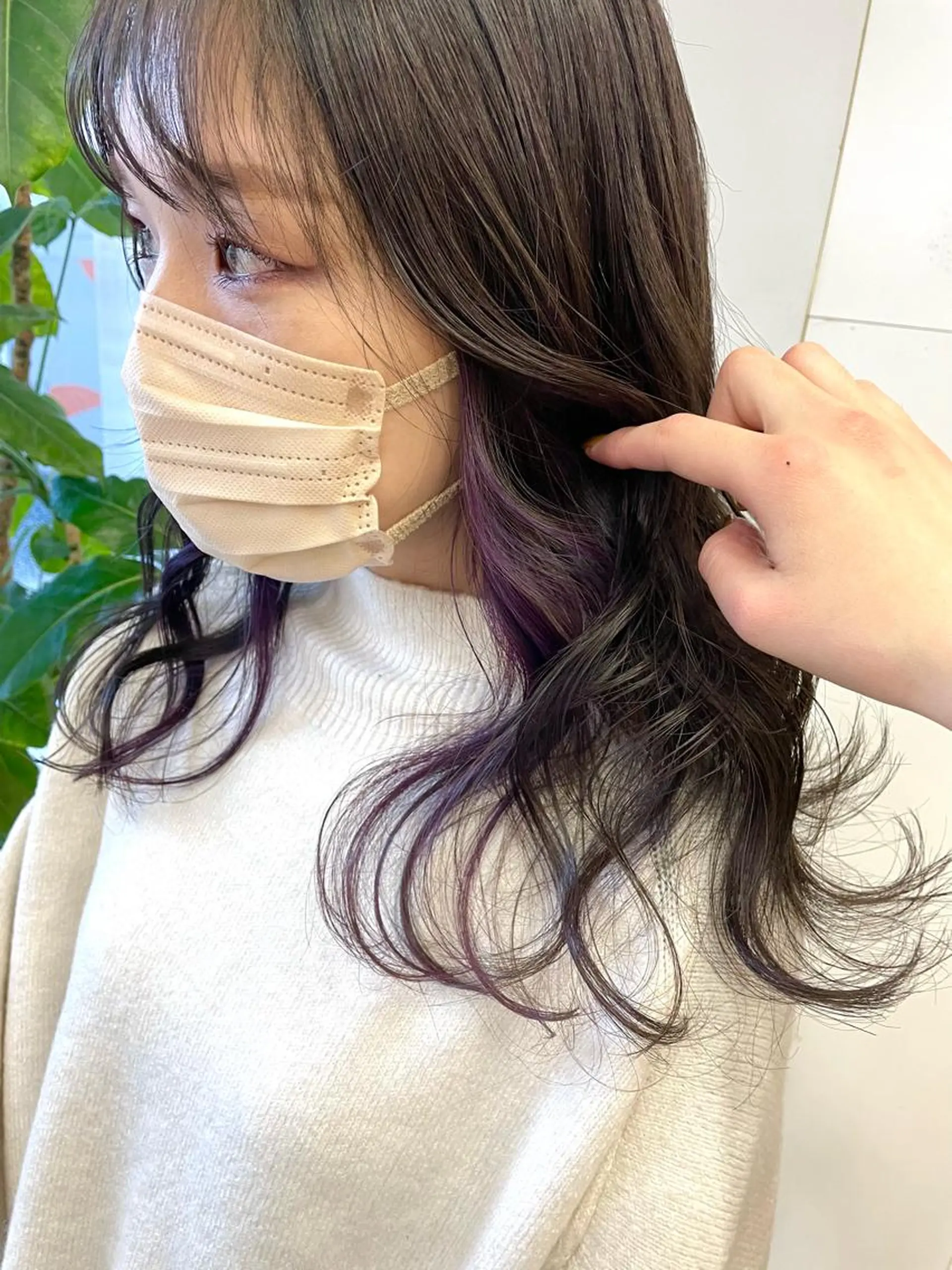 ロング カラー インナーカラー バイオレットカラー favietta所属・中村 友美のヘアスタイル