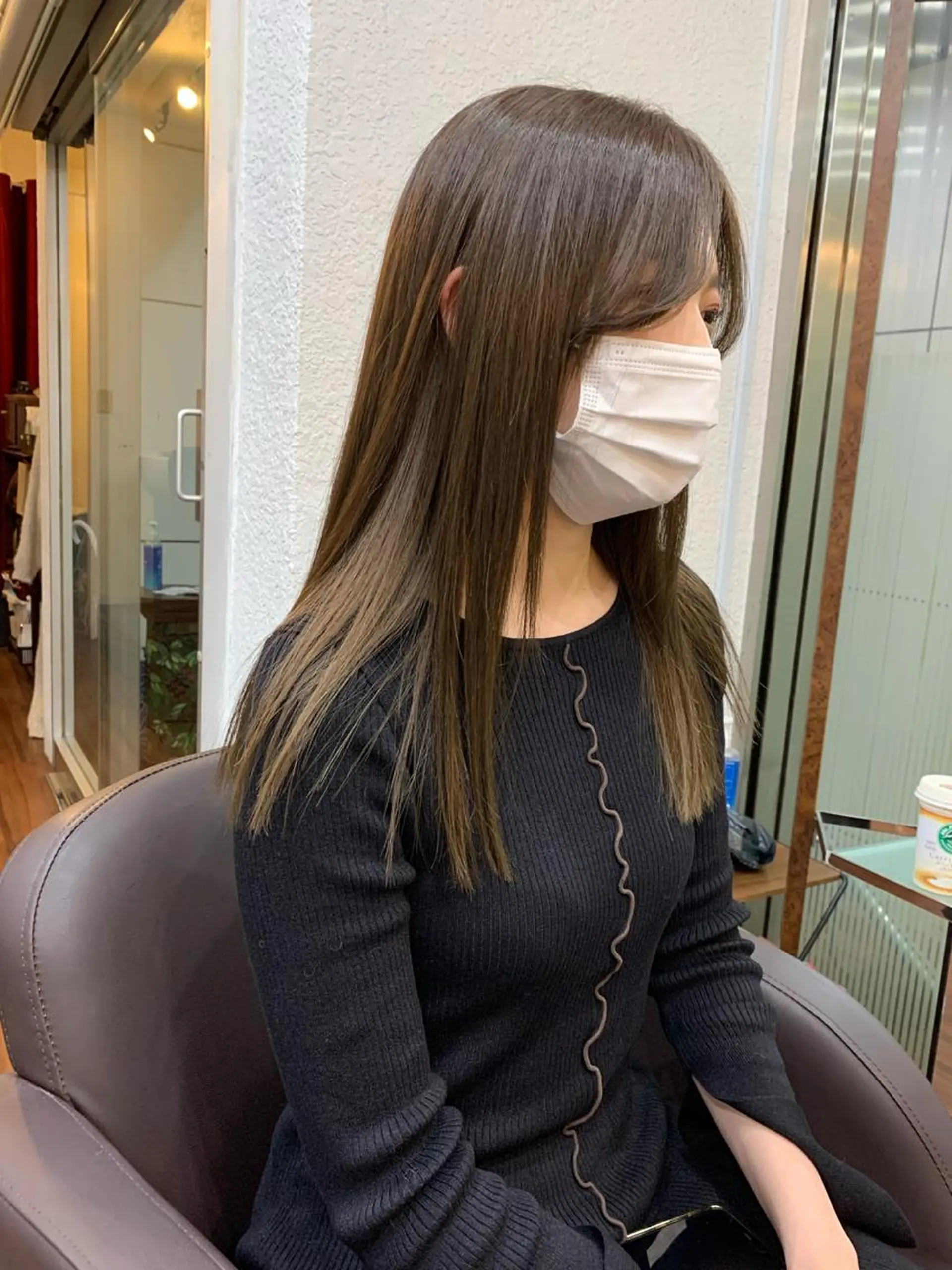 セミロング カラー ブラウンカラー オリーブブラウン トリートメント 柔らかブラウン/顔周 りレイヤー♡ユウシのヘアスタイル