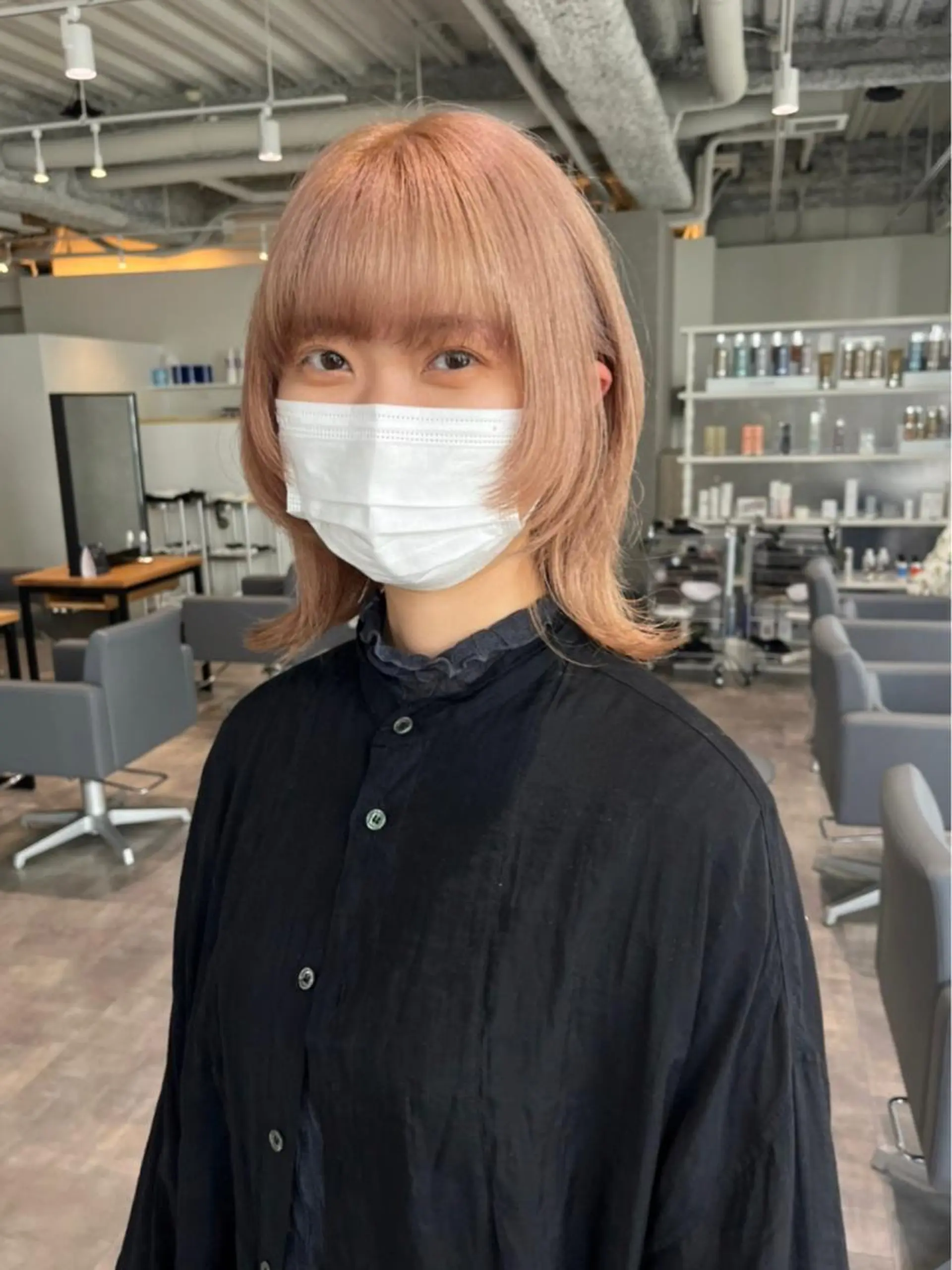 ミディアム カラー ベージュカラー ブリーチ ケアブリーチ 透明感カラー ダブルカラー ショート/パーマ/ カラー/FUKOのヘアスタイル