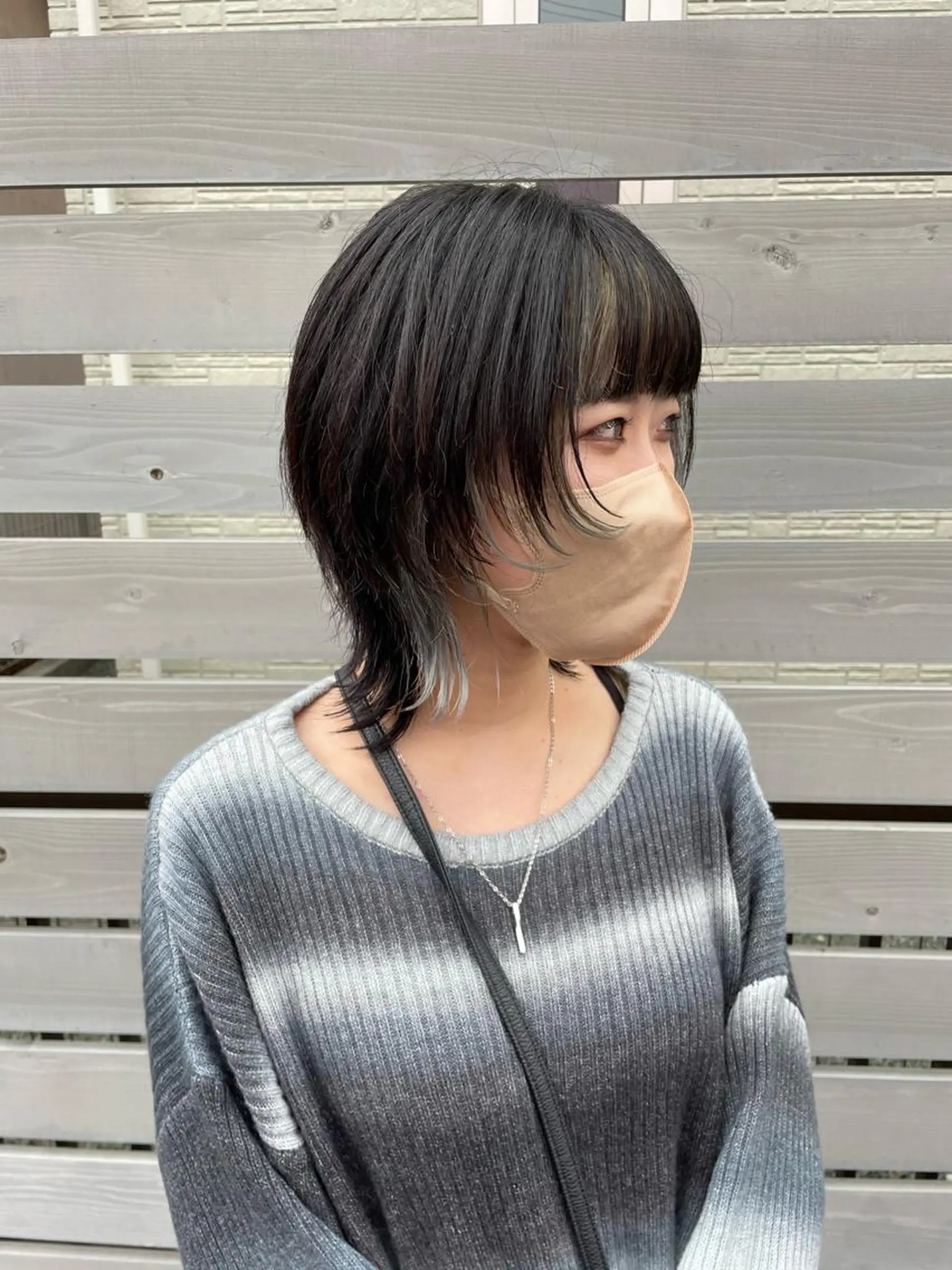 ミディアム カラー バレイヤージュ ブリーチ ケアブリーチ 透明感カラー デザインカラー ヘアカラー ひなた 艶カラー/渋谷のヘアスタイル