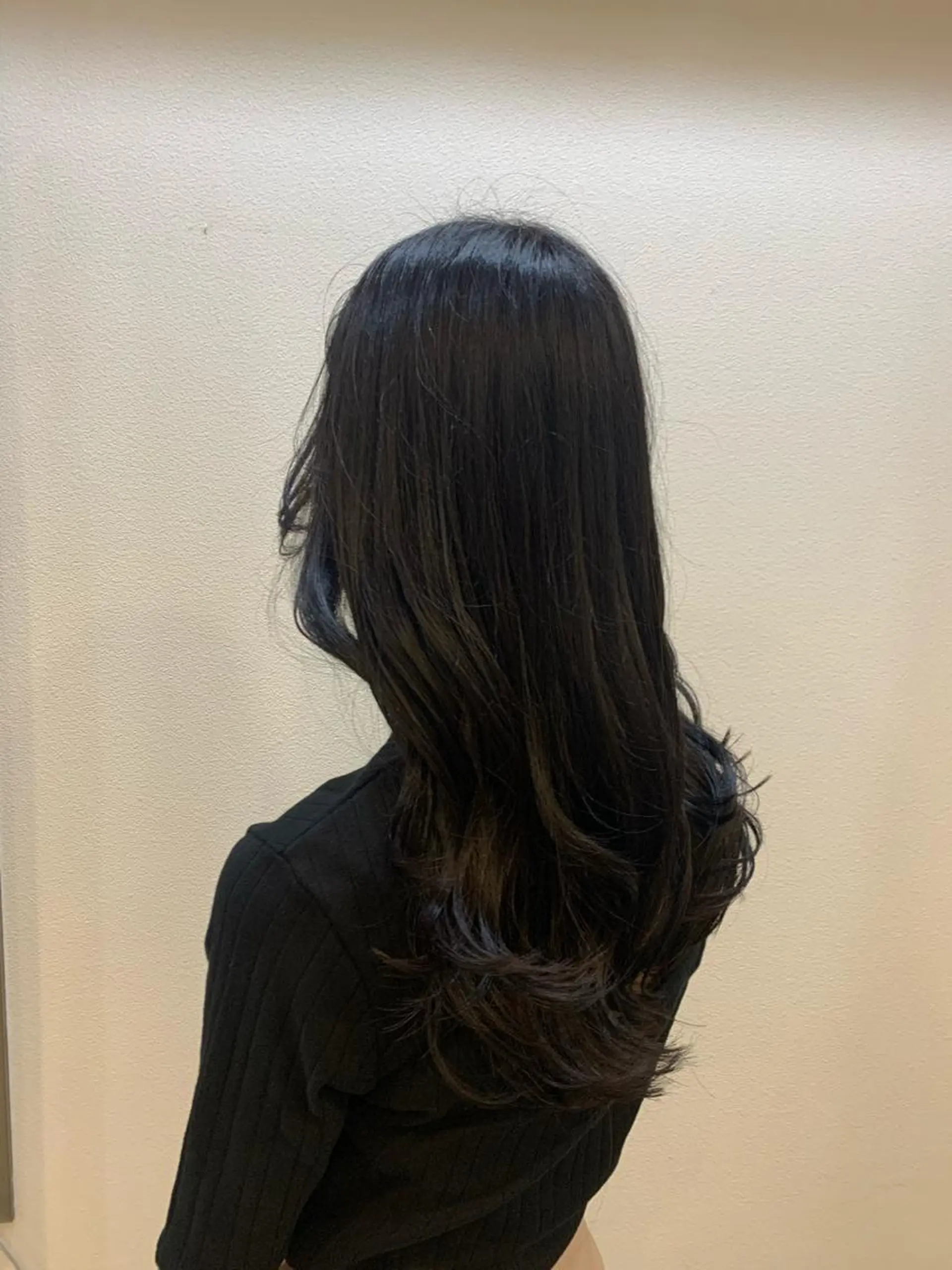 ロング カラー 黒髪 グレーブラック イルミナカラー 現地韓国ヘア🇰🇷 Chisaki치사키のヘアスタイル