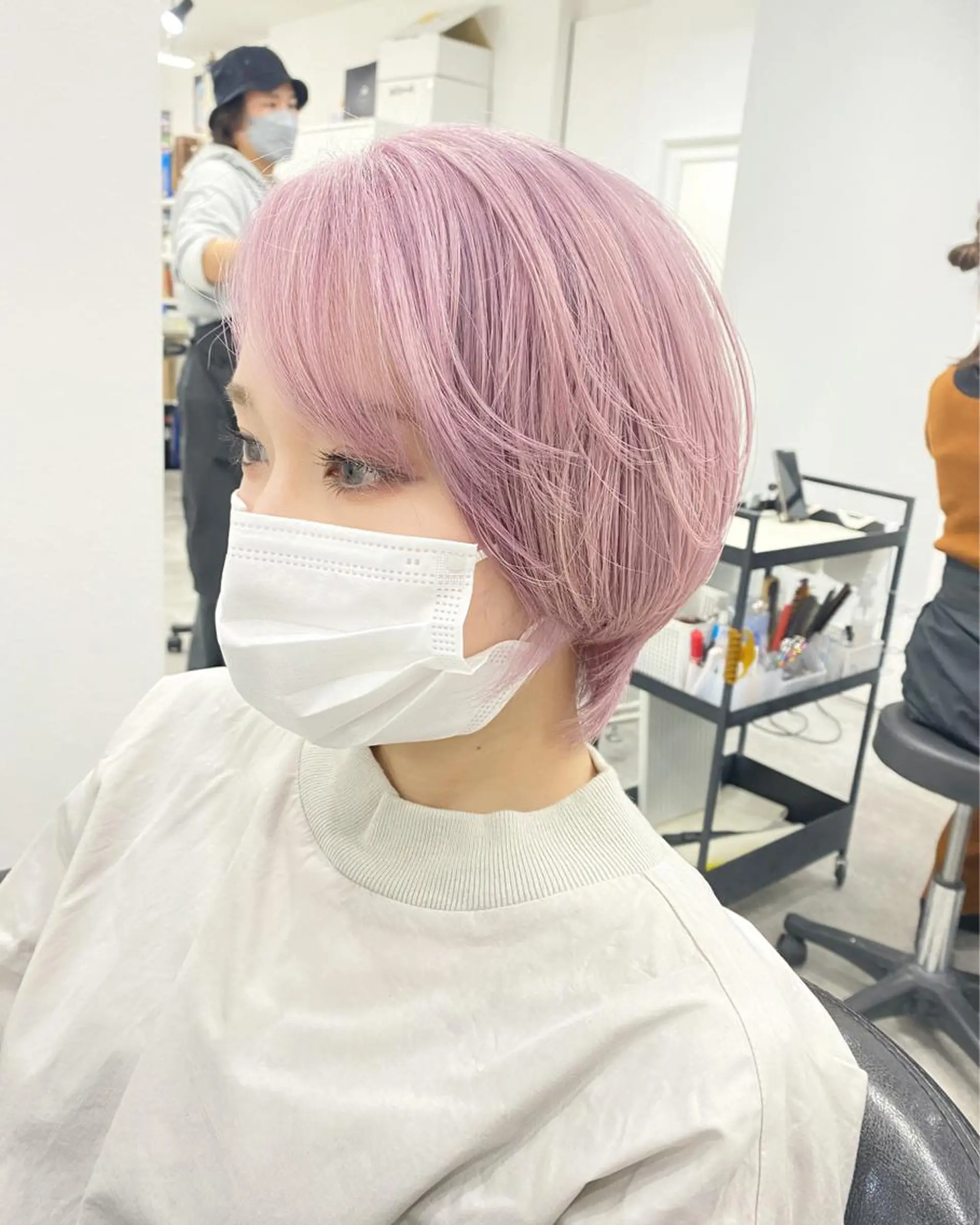 ショート カラー ブリーチ ピンクカラー パーソナルカラー診断 ホワイトカラー美座尊のその他イメージ