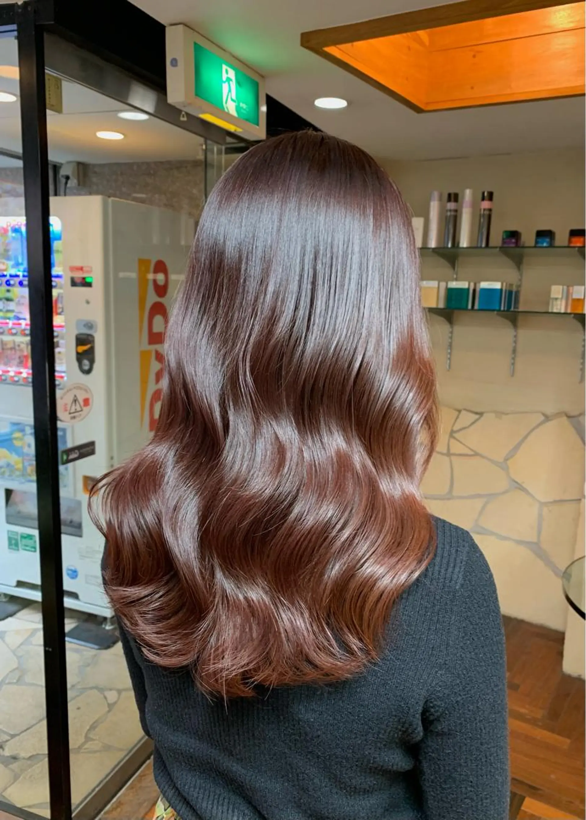 セミロング カラー ブリーチ ブラウンカラー ブリーチなしカラー ピンクカラー ピンクブラウン LUMO所属・矢野 晃平のヘアスタイル