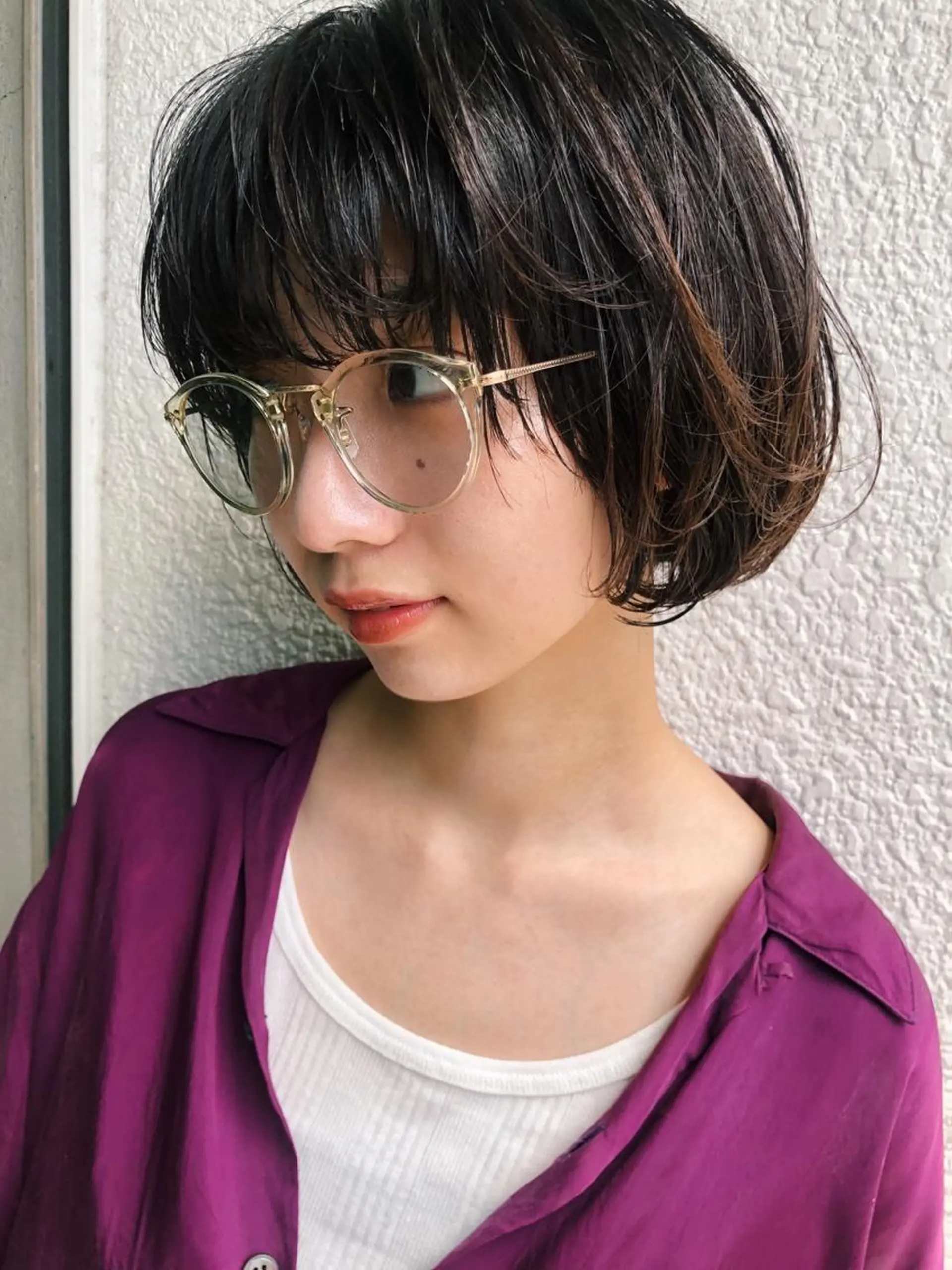 ショート カラー パーマ/レイヤー 岩山丈一郎のヘアスタイル