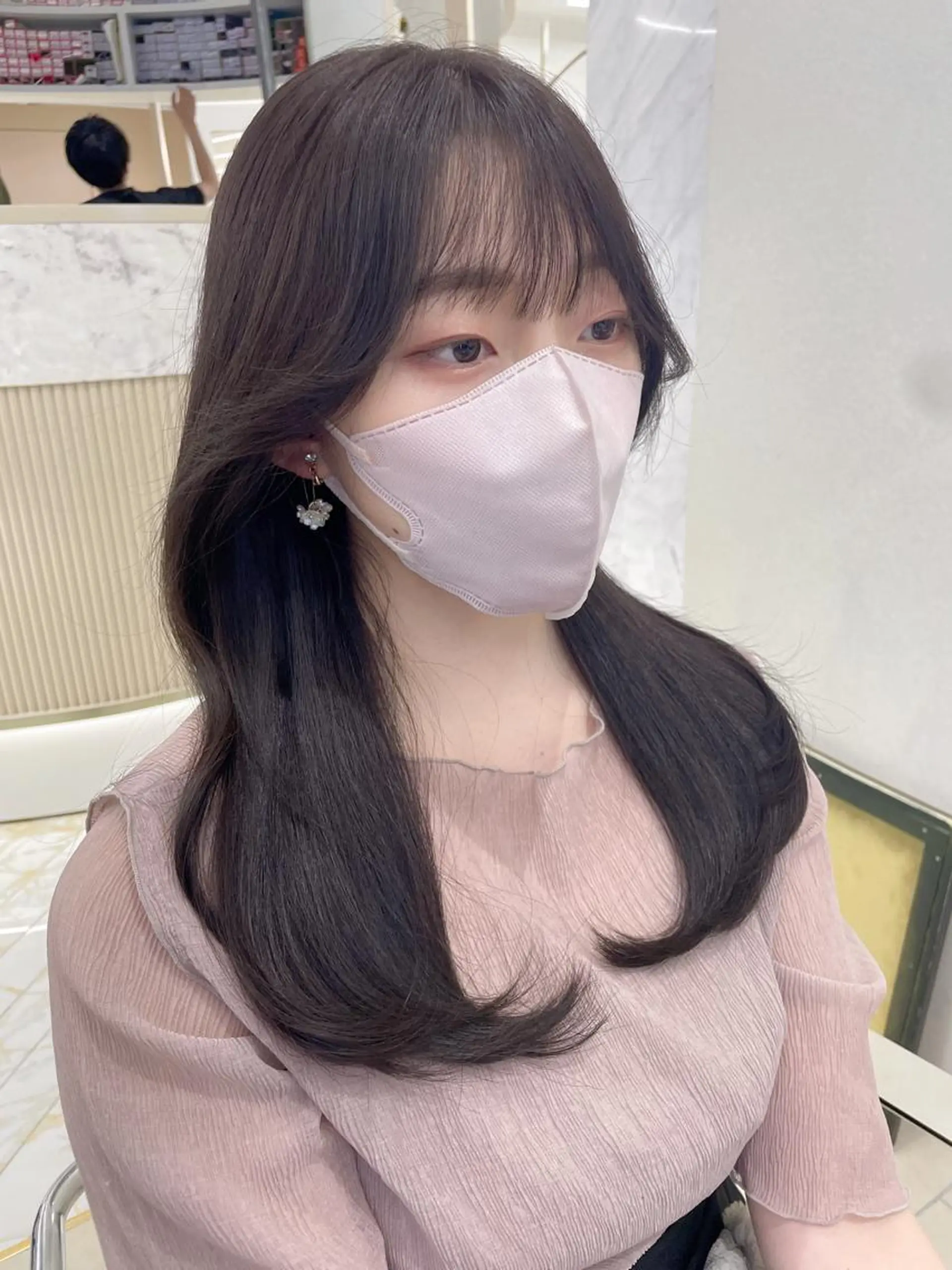 ロング ヘアカラー トリートメント COA GINZA 空也/前髪/顔まわりのヘアスタイル