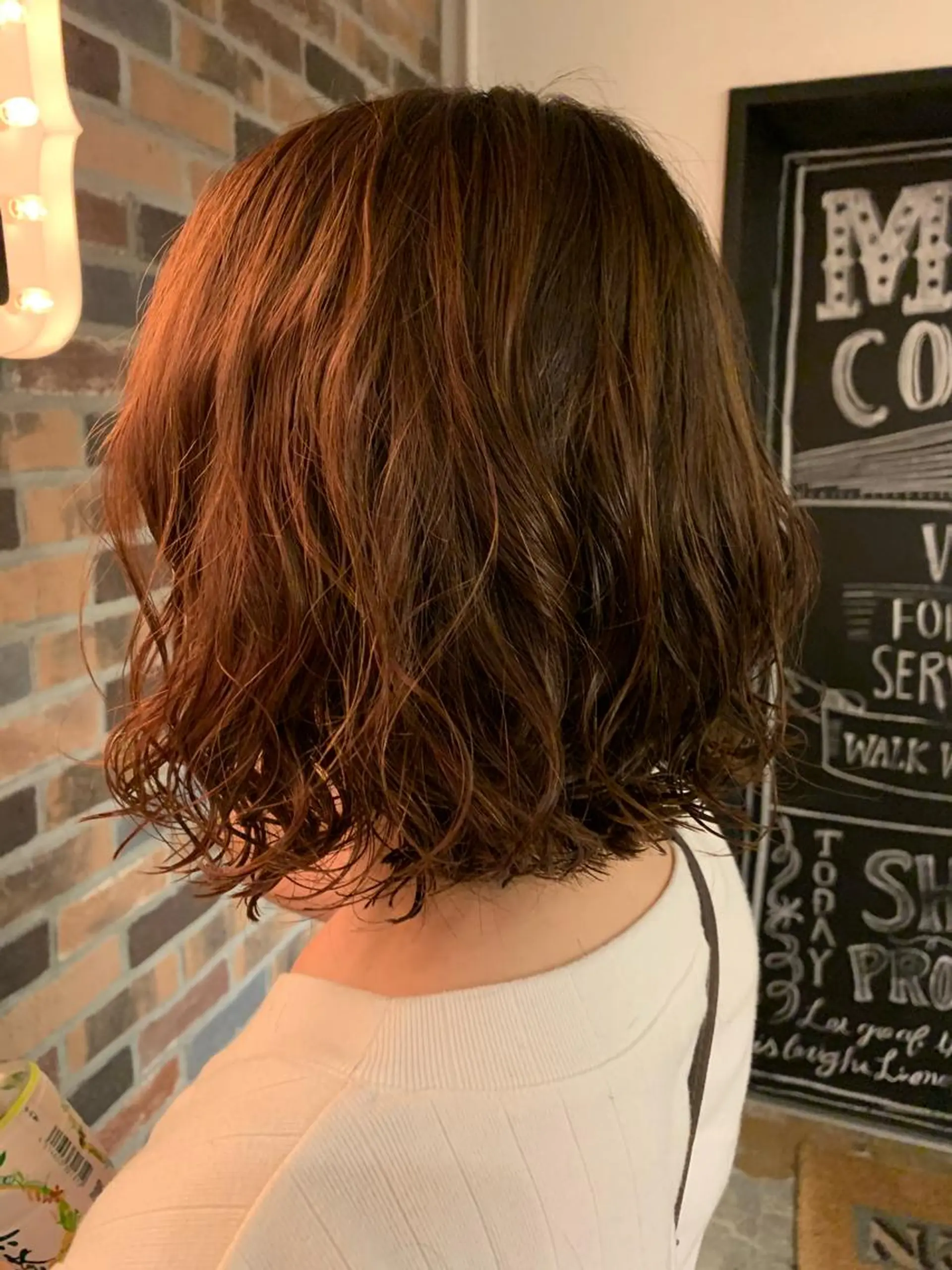 ミディアム パーマ ショート🌼パーマ 本間正子のヘアスタイル