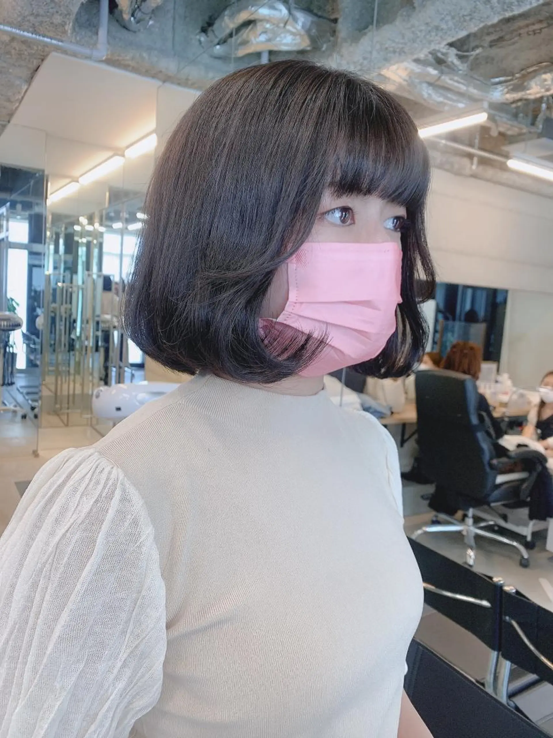 ミディアム カラー カット ヘアカラー トリートメント ヘッドスパ 透明感/オリーブ/ グレージュ/YUKAのヘアスタイル