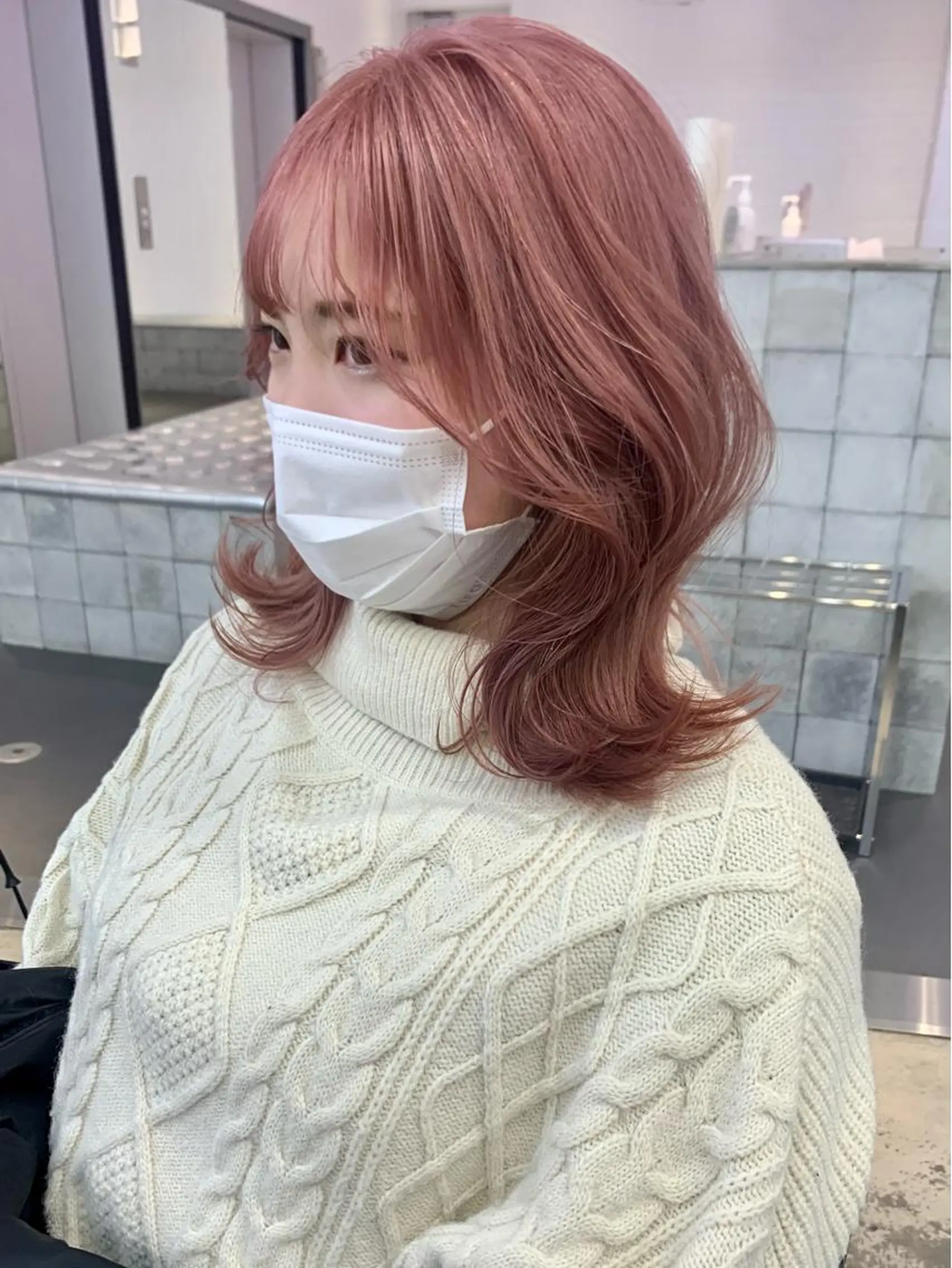 ミディアム カラー ヘアアレンジ ハイトーン/美髪矯正 🍃大江拓実のヘアスタイル