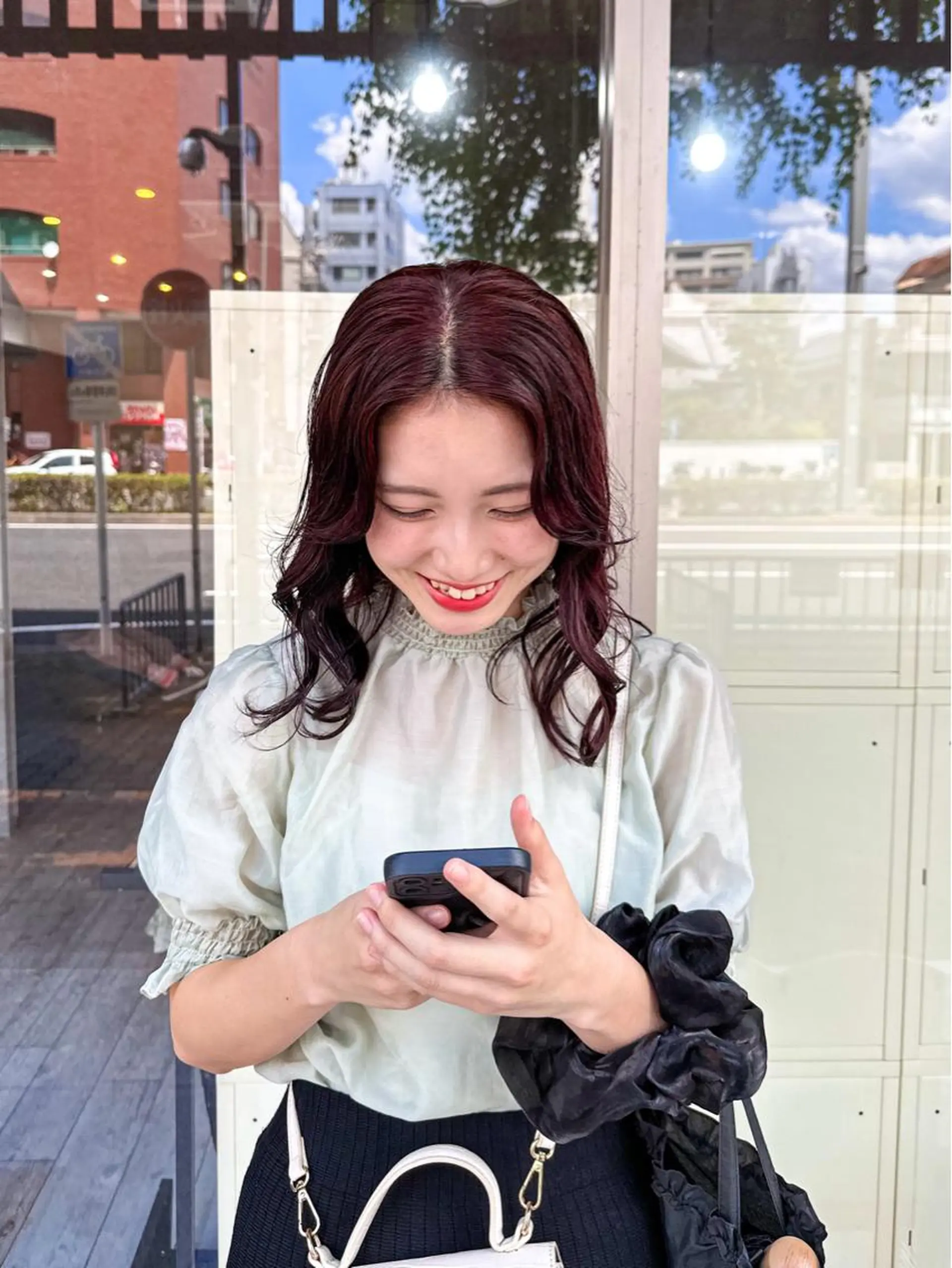 ミディアム カラー レッドカラー ヘアカラー トリートメント 高橋 みく/ minim 暖色のヘアスタイル