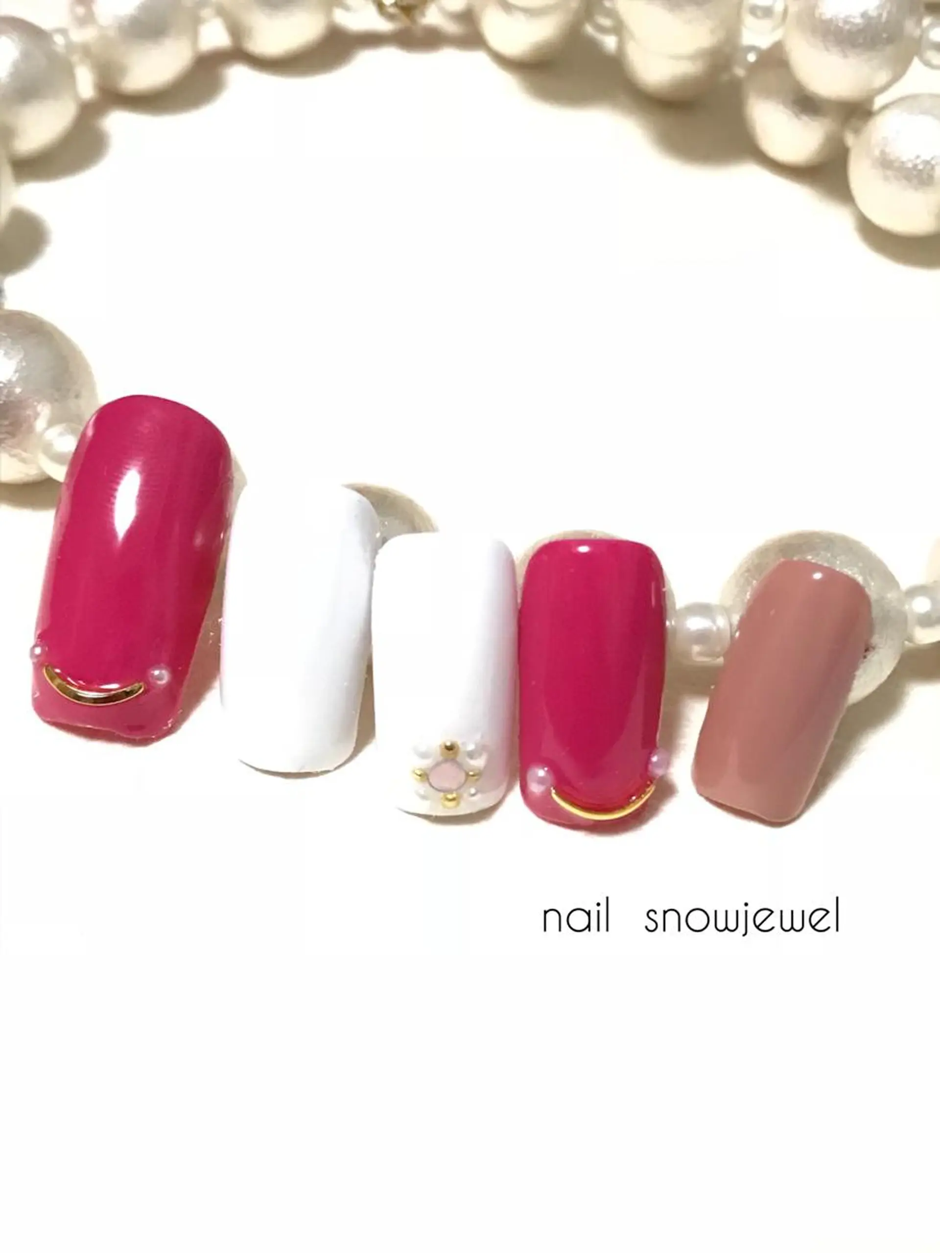 ネイル ピンク nail snowjewelのネイルデザイン