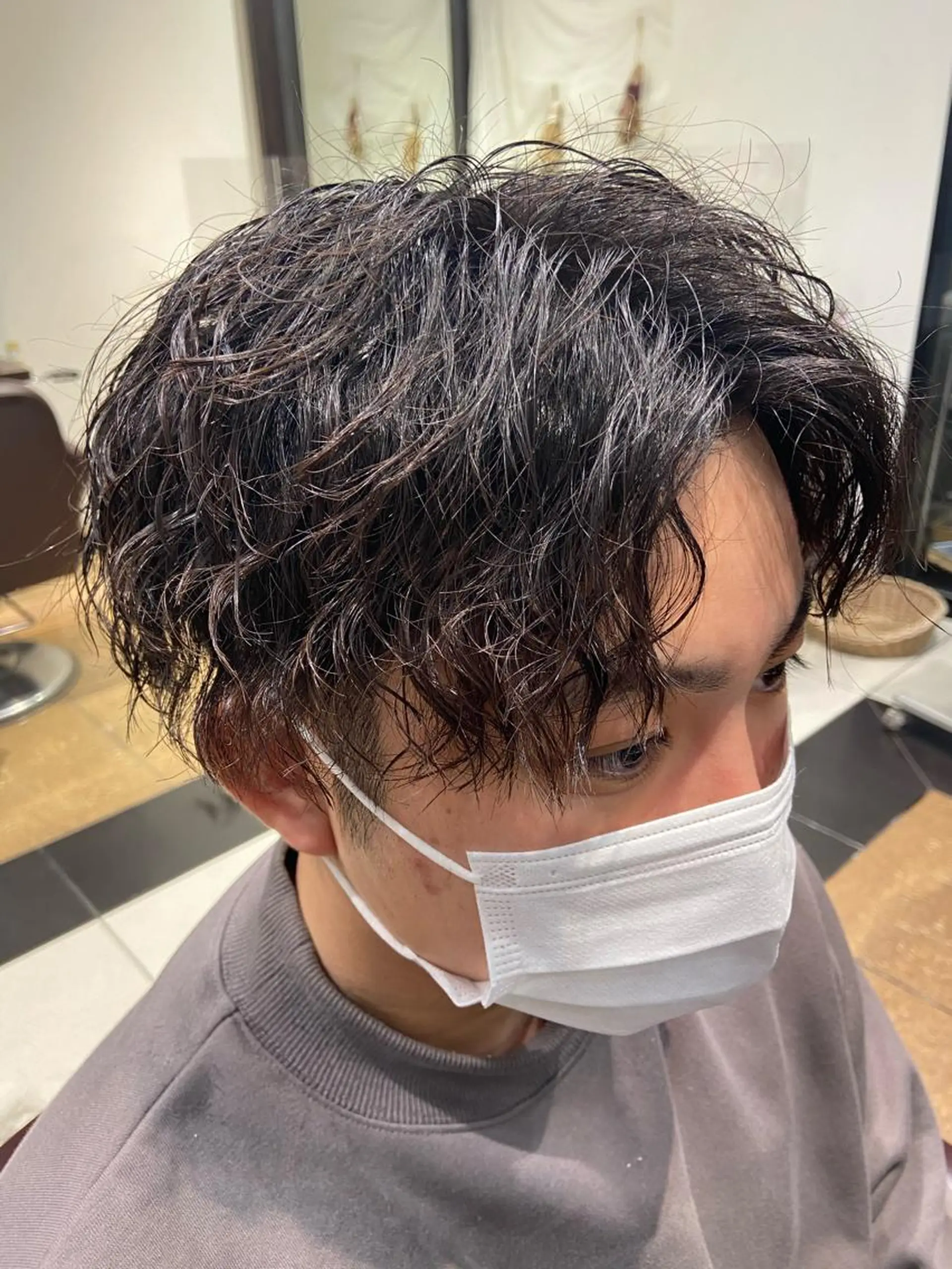 パーマ メンズ カット パーマ トリートメント 🧸プルエクステ❤︎ ネイルKAO🧸のヘアスタイル