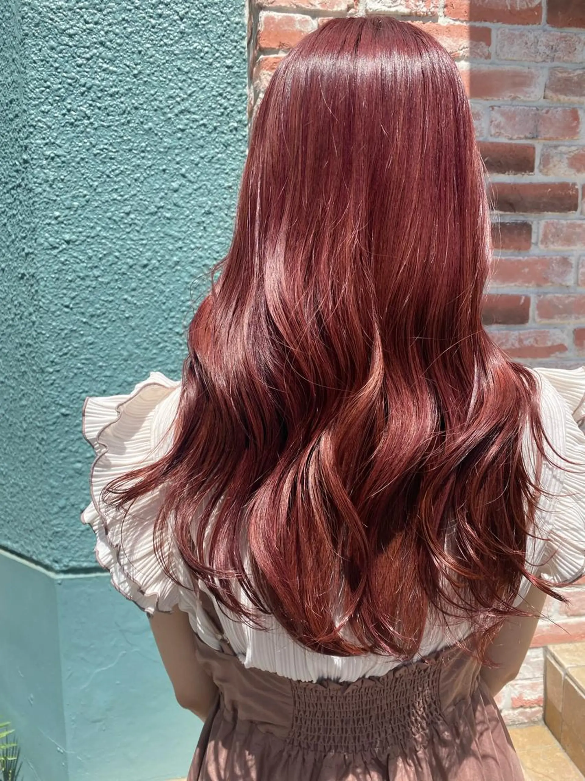 ロング カラー ピンクカラー 関口 桃花🌷 暖色カラーのヘアスタイル