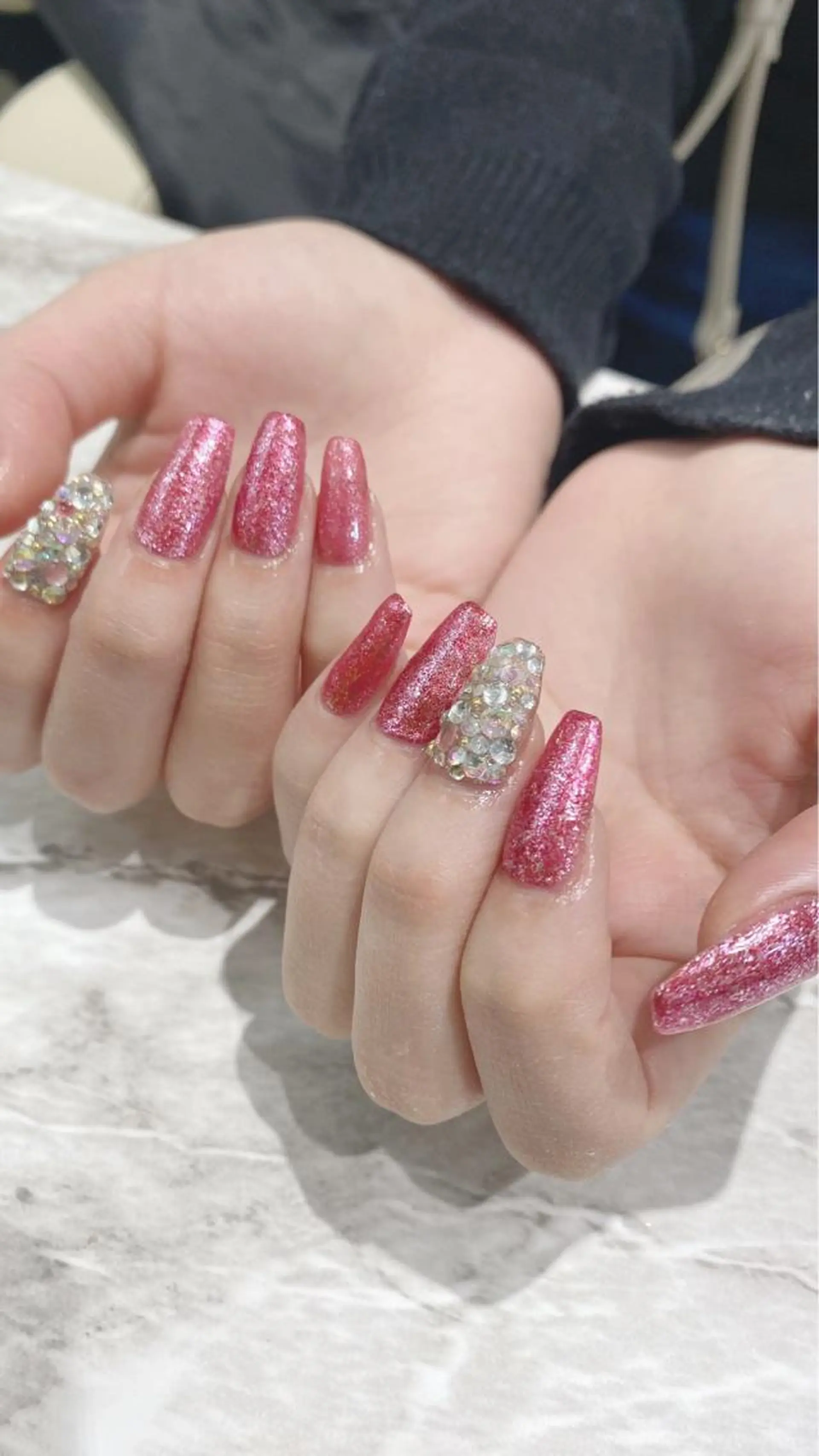 ネイル キラキラネイル ラメ(グリッター) ピンク nail salon  AlgeTy所属・✴︎:.｡. MAKI.｡.:✴︎のネイルデザイン