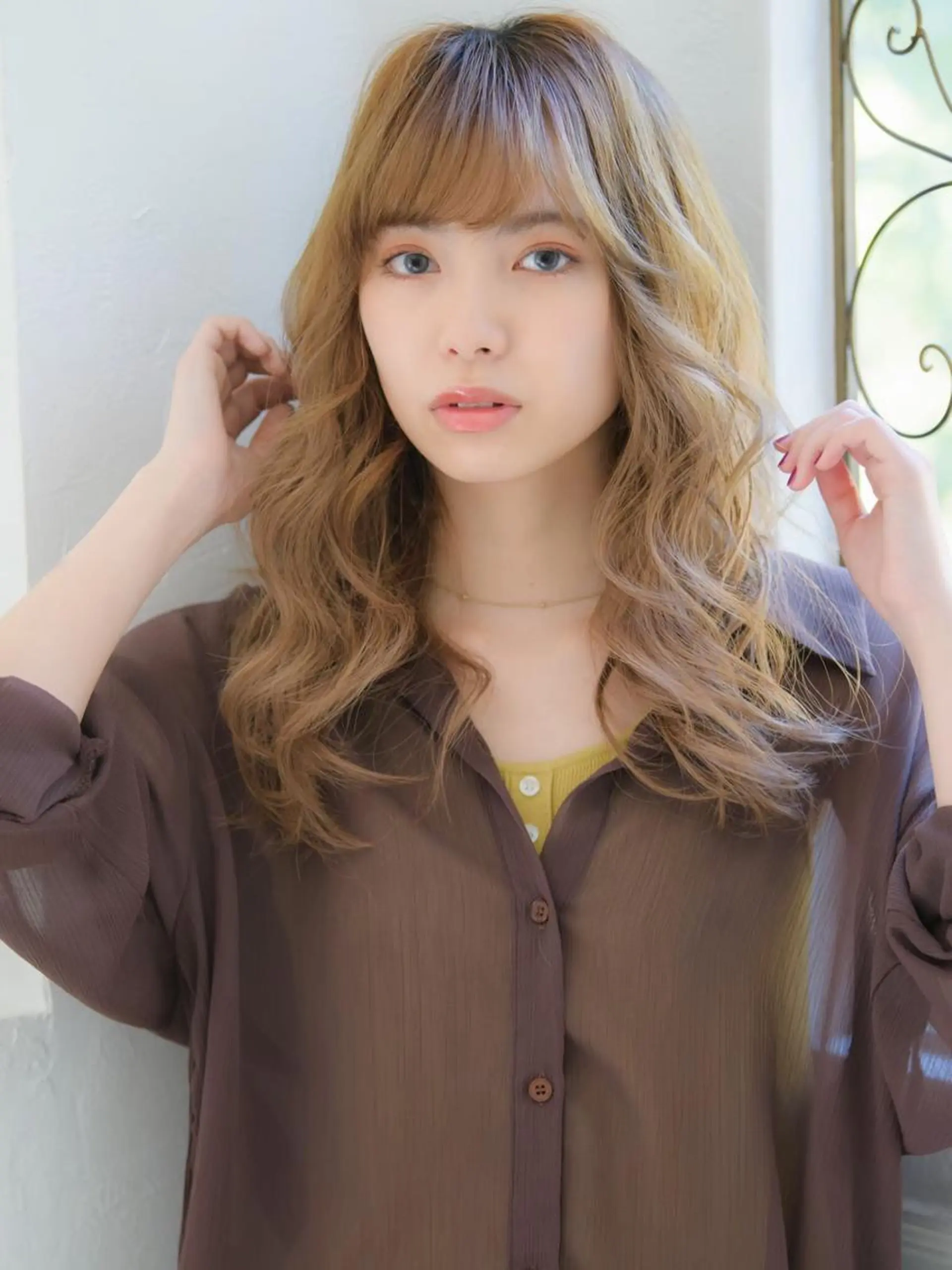 ロング カラー パーマ さかい なつみのヘアスタイル