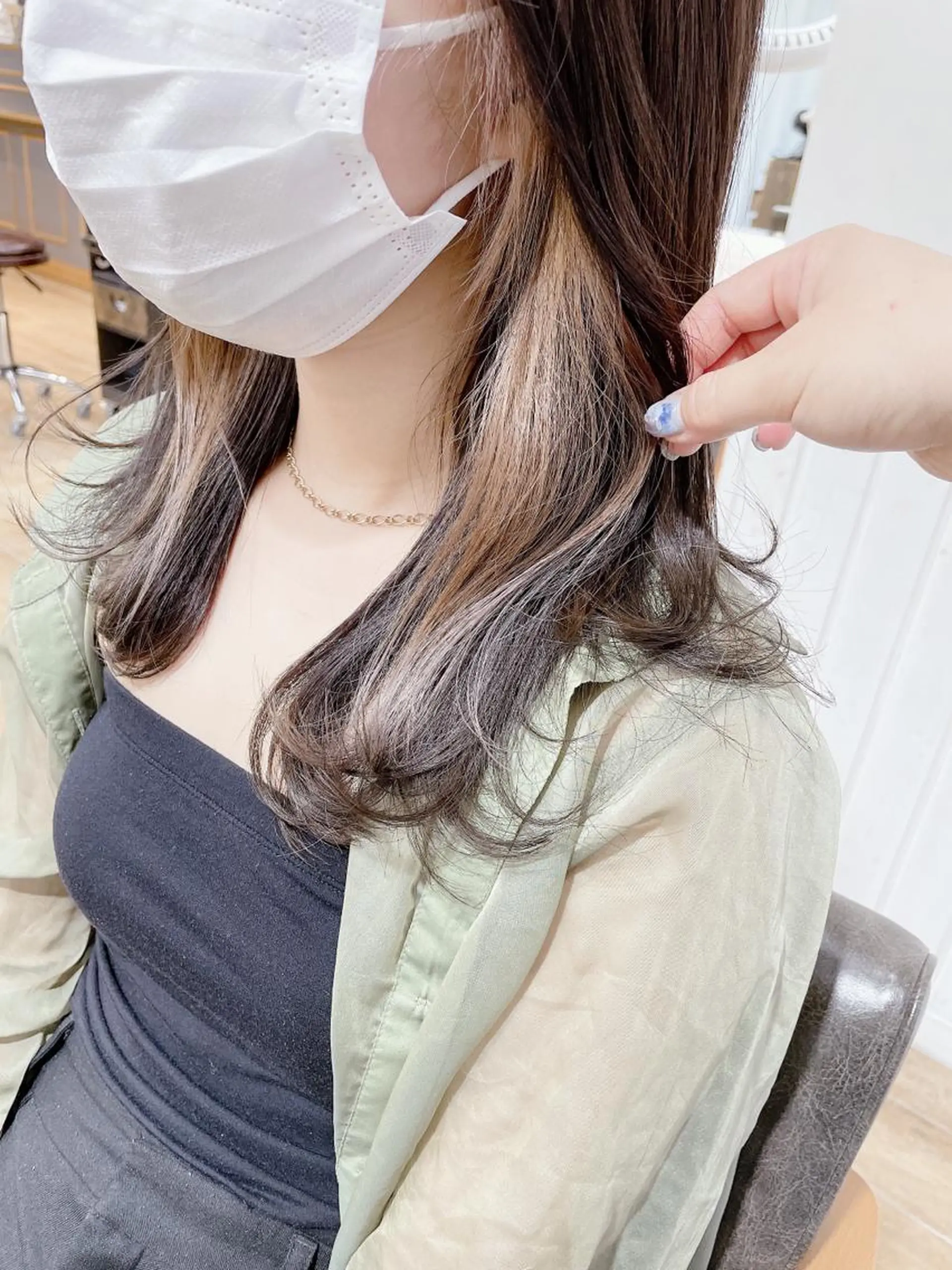 セミロング カラー 🤎ベージュカラー 🐶メンズパーマのヘアスタイル