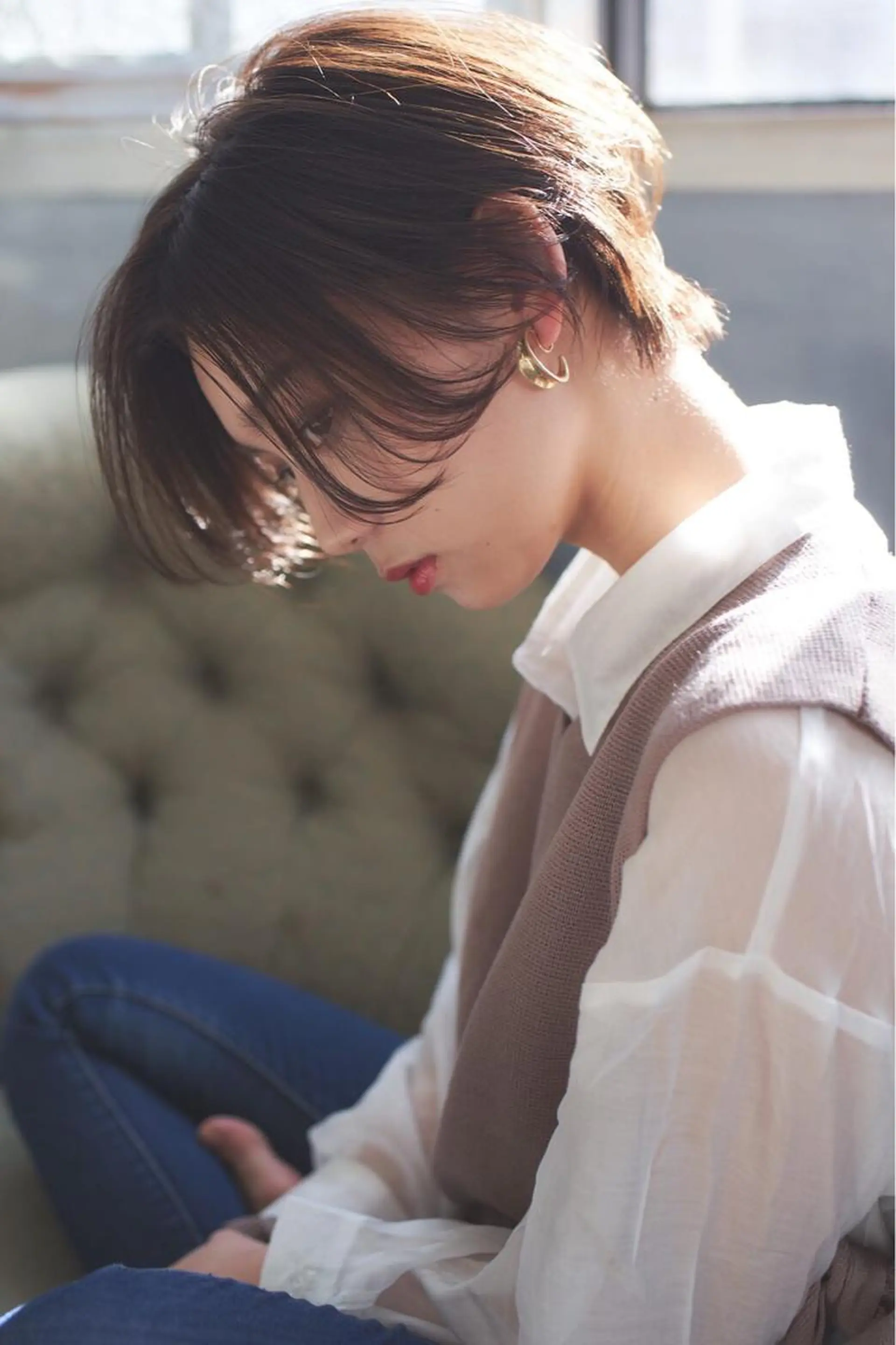 細めハイライト🩶 ボブ/レイヤーカットのヘアスタイル