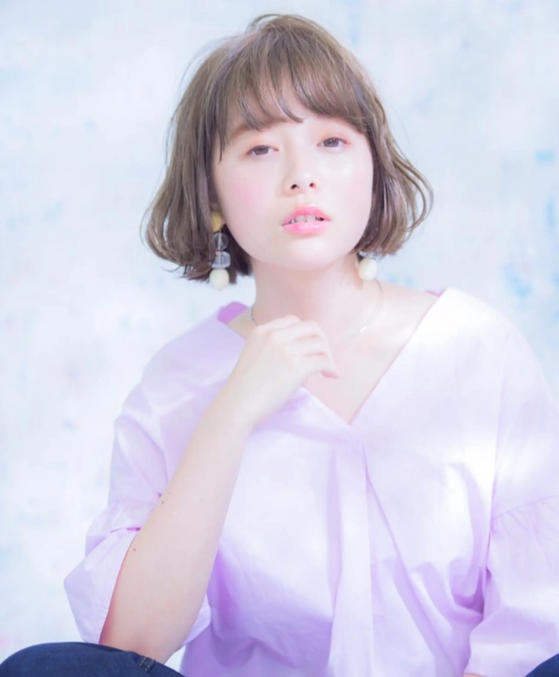 ショート カラー アッシュ ボブ カット ヘアカラー トリートメント 齋藤 咲のヘアスタイル