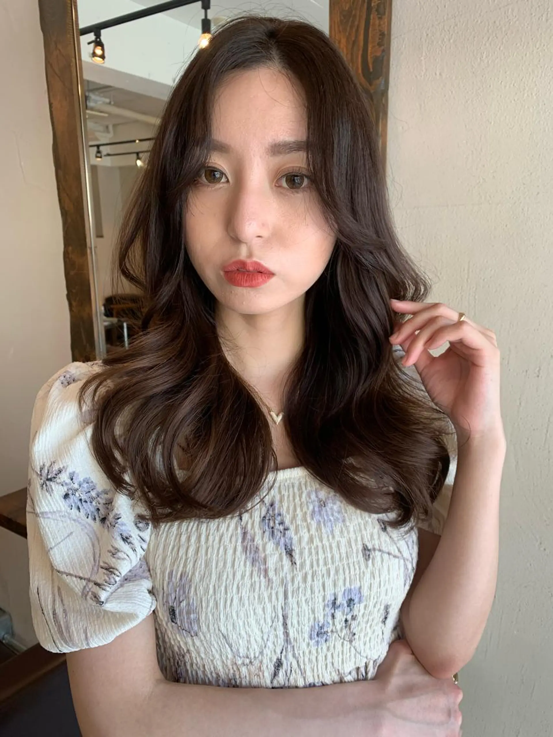 ロング カラー カット ヘアカラー トリートメント ヘッドスパ ヘアセット 透明感/オリーブ/ グレージュ/YUKAのヘアスタイル