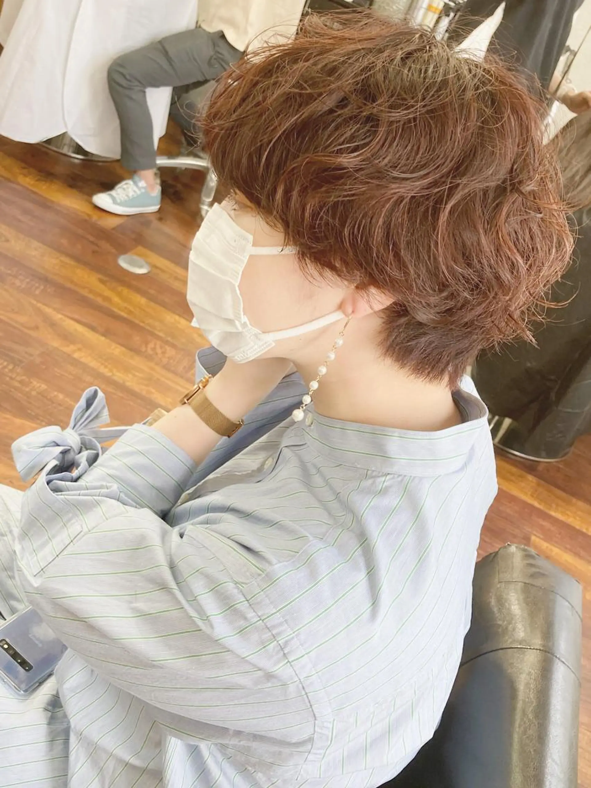 ショート カラー パーマ ブラウンカラー ピンクカラー ピンクブラウン ショートヘア 小木曽智美 /ボブ/ショートのヘアスタイル