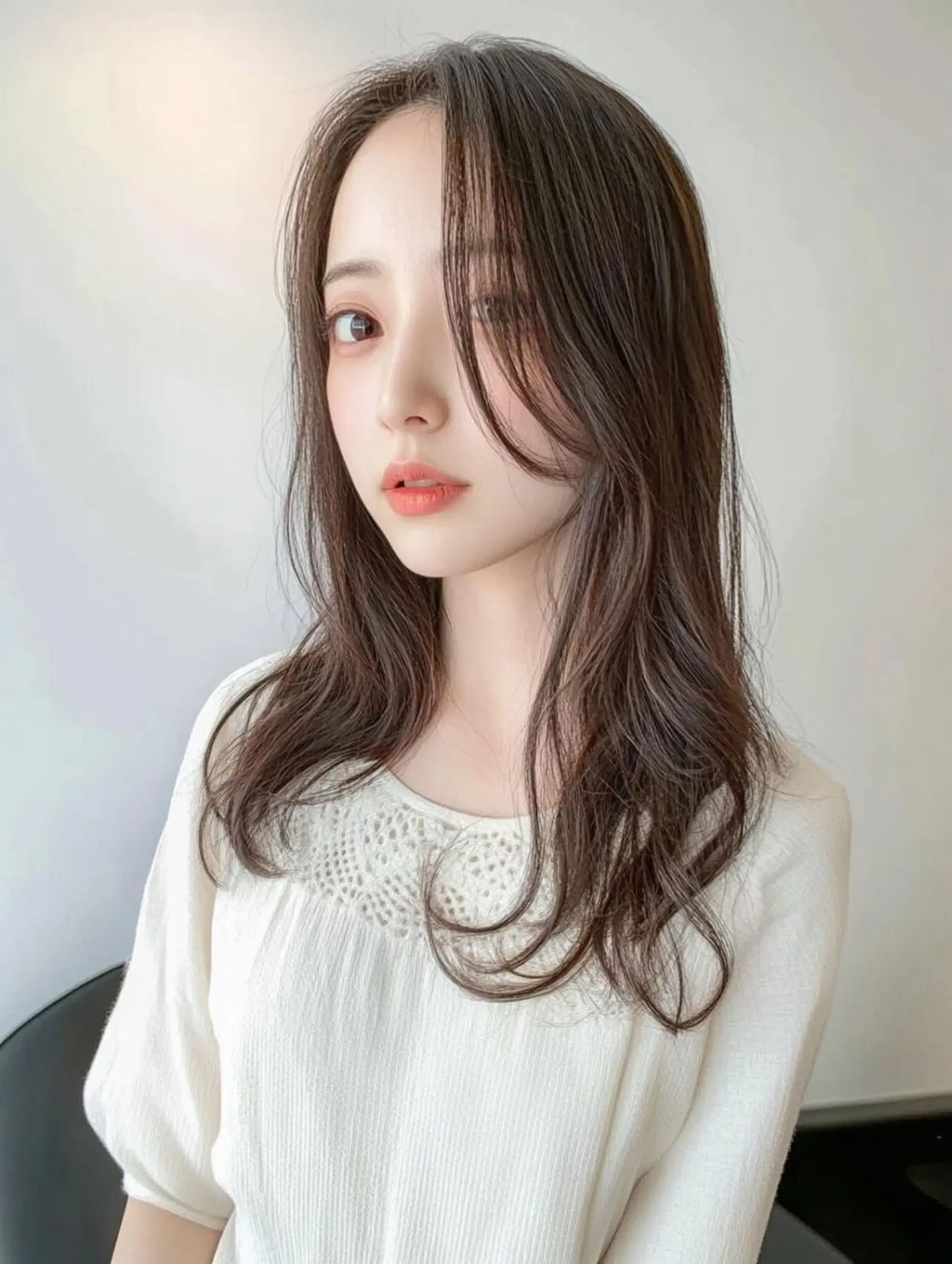 カラー 韓国ヘア/ブリーチ無 しWカラー/オリーブのヘアスタイル