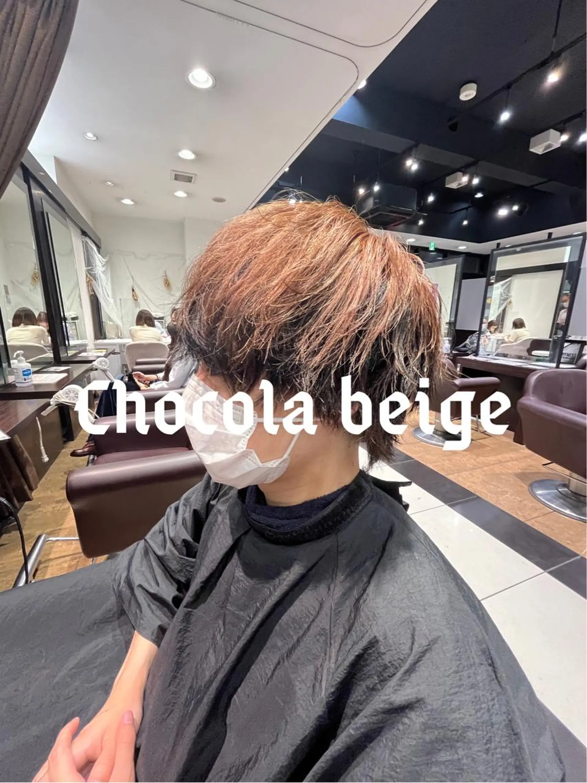 ショート カラー インナーカラー オレンジ ショートヘア ウルフカット 🥇メンズパーマ /縮毛矯正/木村神心のヘアスタイル